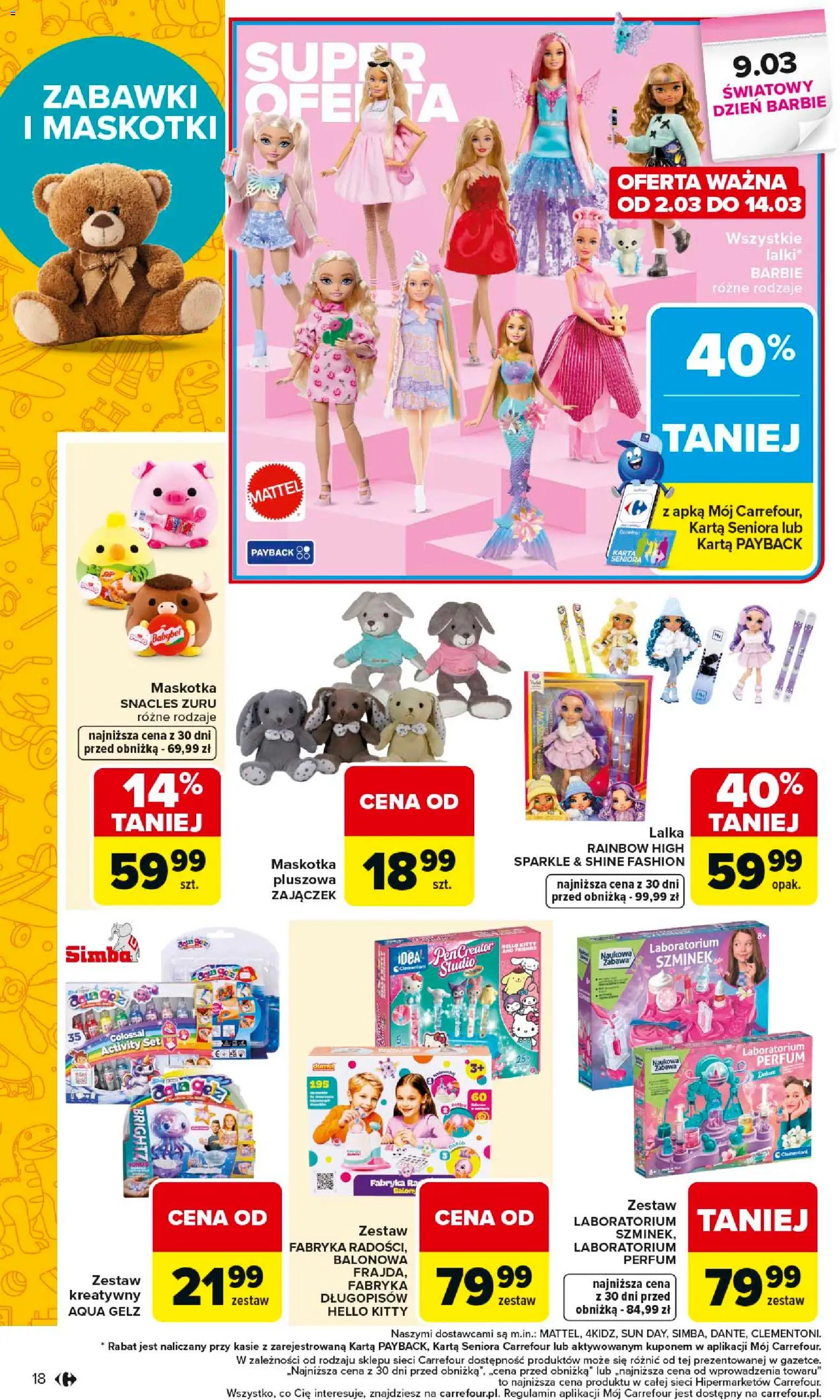 Carrefour gazetka - Łap super okazje od 02.03.2026 | Strona: 18 | Produkty: Karta, Lalka, Barbie