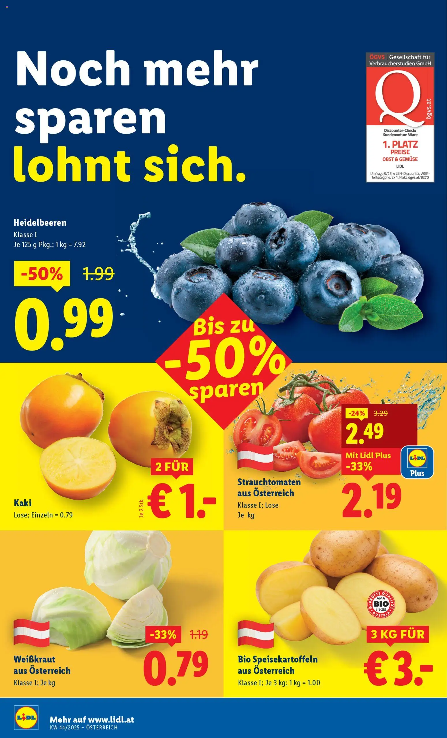 Lidl Flugblatt - Altenmarkt im Pongau, St. Johann im Pongau, Zell am See gültig ab 30.10.2025 | Seite: 6 | Produkte: Gemüse, Obst, Kaki