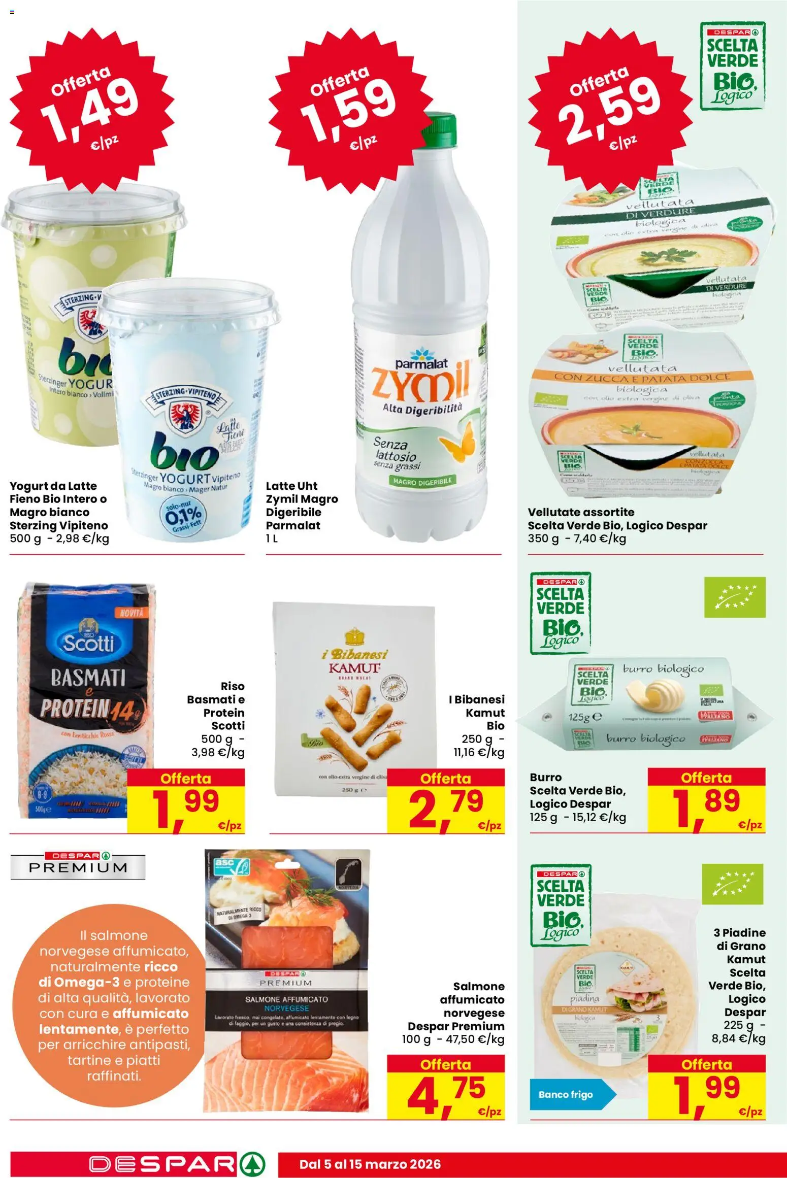 Volantino Despar del 05.03.2026 | Pagina: 12 | Prodotti: Salmone affumicato, Lenticchie, Latte, Latte senza lattosio