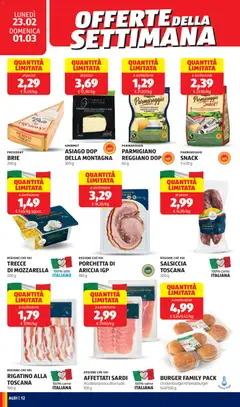 Anteprima del volantino TRECCE DI MOZZARELLA, Mozzarella, 200 g, 100% latte Italiano valido a partire dal 23.02.2026 | Pagina: 12 | Prodotti: Porchetta, Mozzarella, Formaggio, Parmigiano reggiano