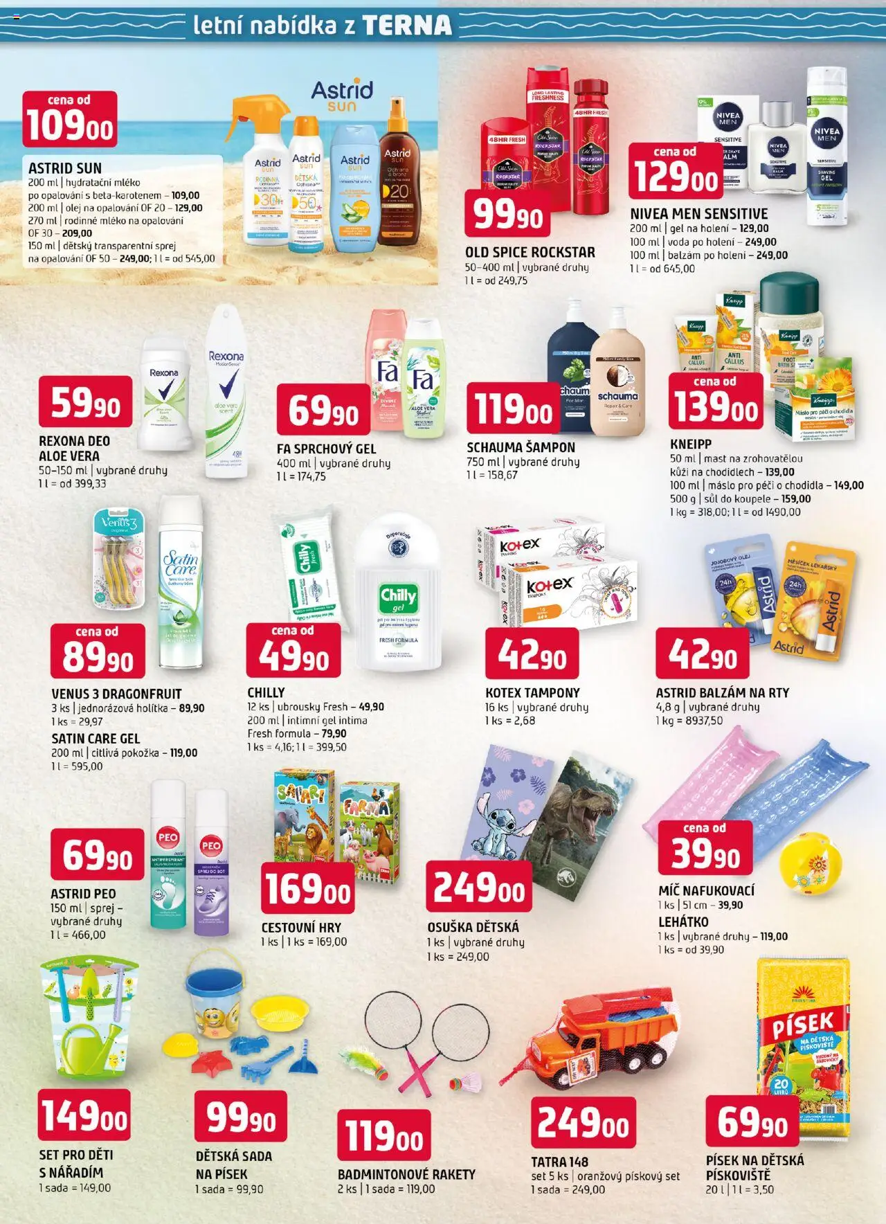 Terno leták - Letní speciál od 01.07.2025 | Strana: 10 | Produkty: Ubrousky, Lehátko, Rexona, Šampon