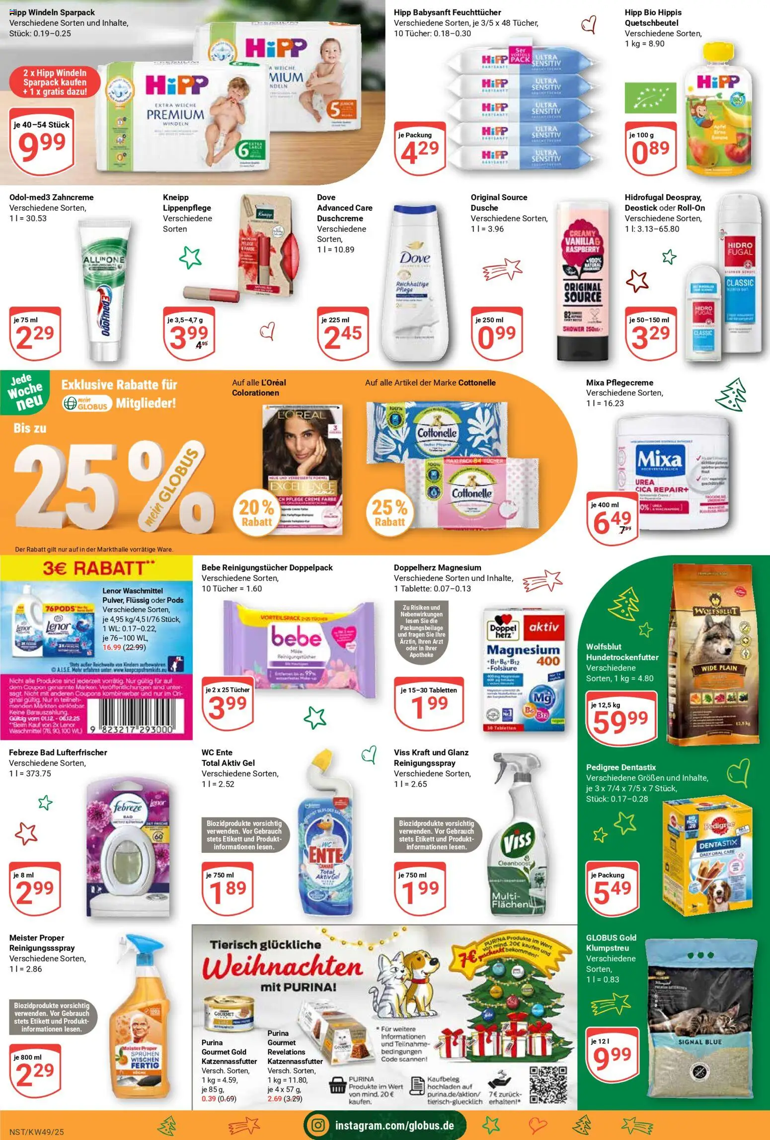 Globus prospekt Neustadt a.d. Weinstraße	 – gültig ab 01.12.2025 | Seite: 24 | Produkte: Lenor, Dusche, Reinigungstücher, Waschmittel
