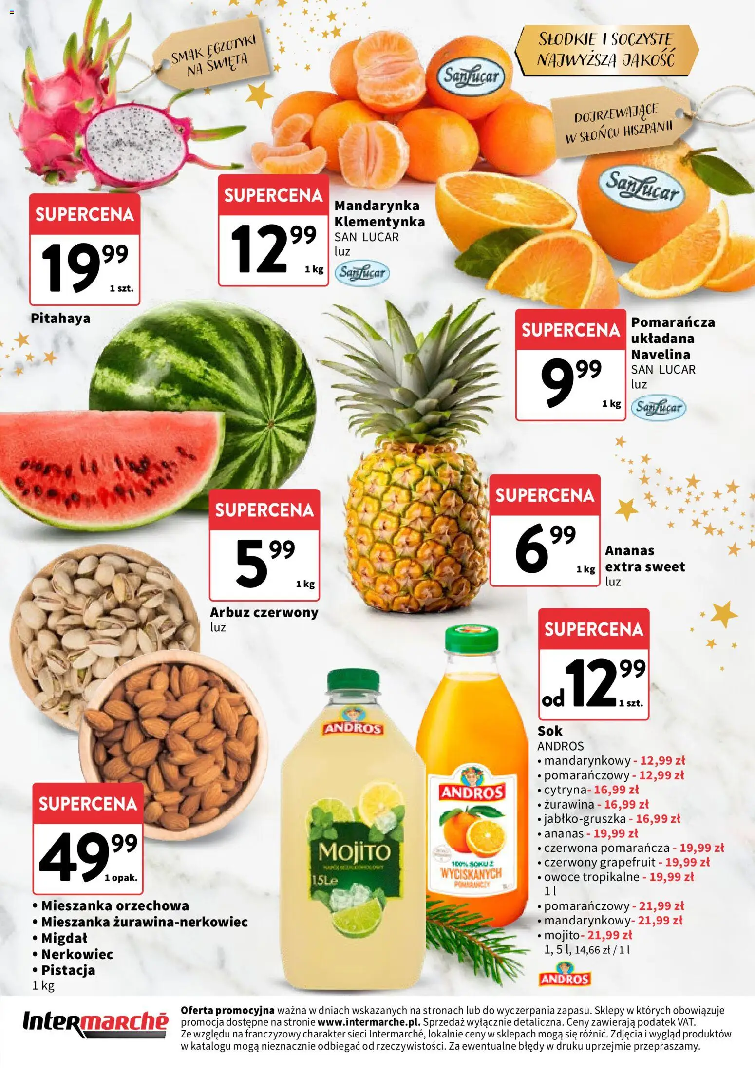 Intermarche Gazetka - Świąteczne Delikatesy od 04.12.2025 | Strona: 12 | Produkty: Arbuz, Żurawina, Ananas, Owoce