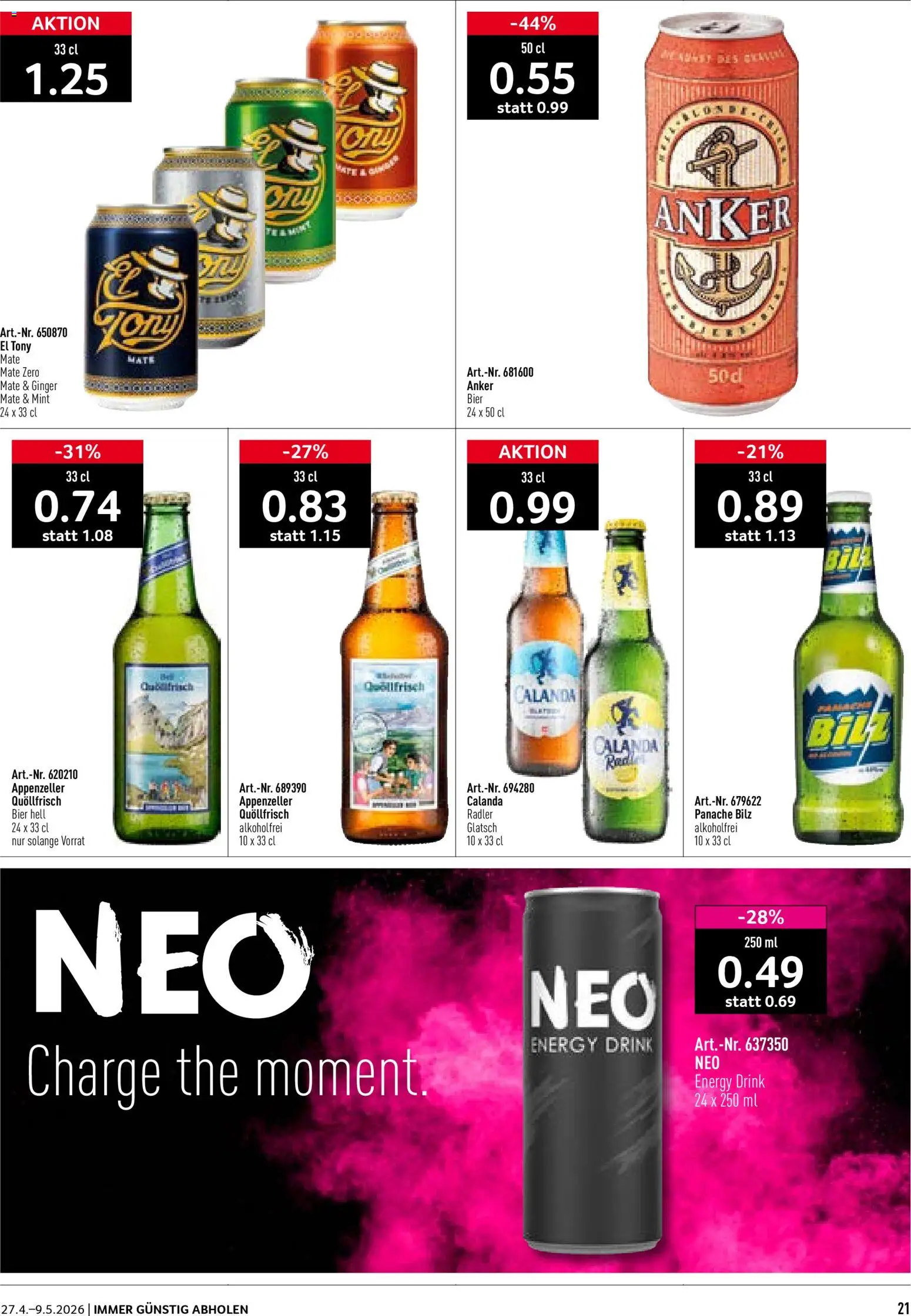 Prodega aktionen Kiosk – gültig ab 27.04.2026 | Seite: 21 | Produkte: Bier