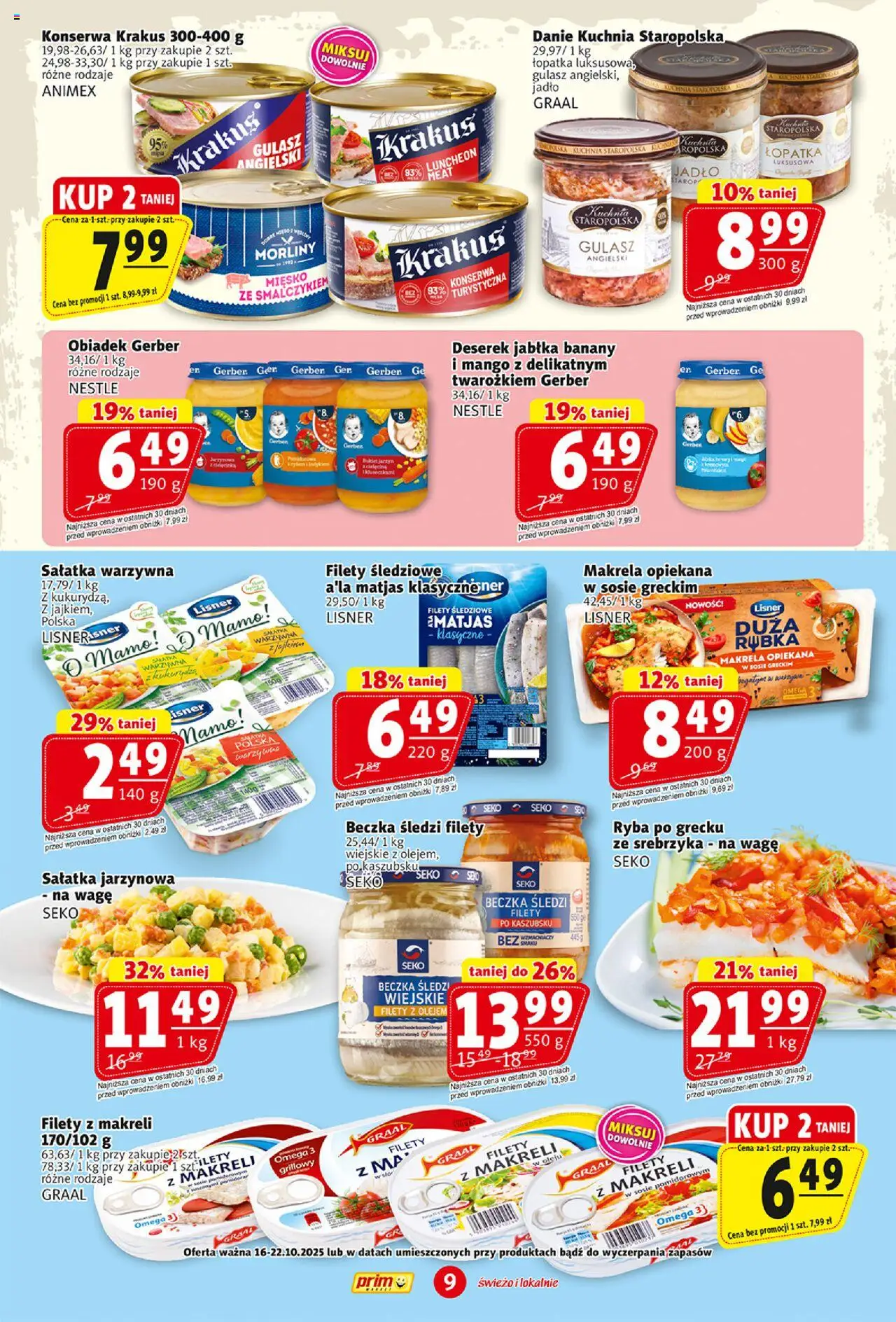 Prim Market Gazetka od 16.10.2025 | Strona: 9 | Produkty: Mango, Kukurydza, Jabłka, Ryba
