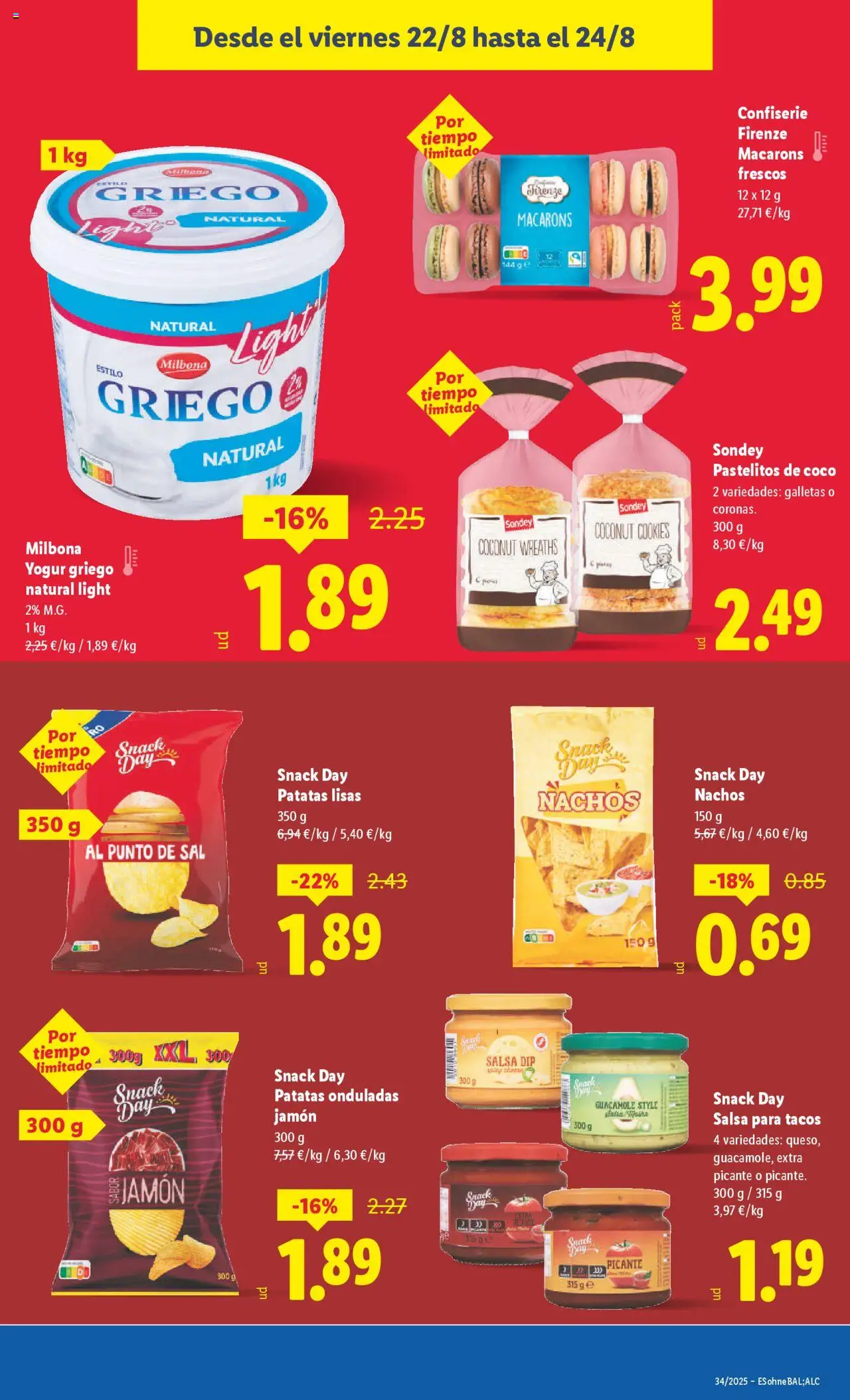 Lidl catálogo VAL │ válido desde el 18.08.2025 | Página: 27 | Productos: Yogur, Μαγειρική εστία, Guacamole, Tacos