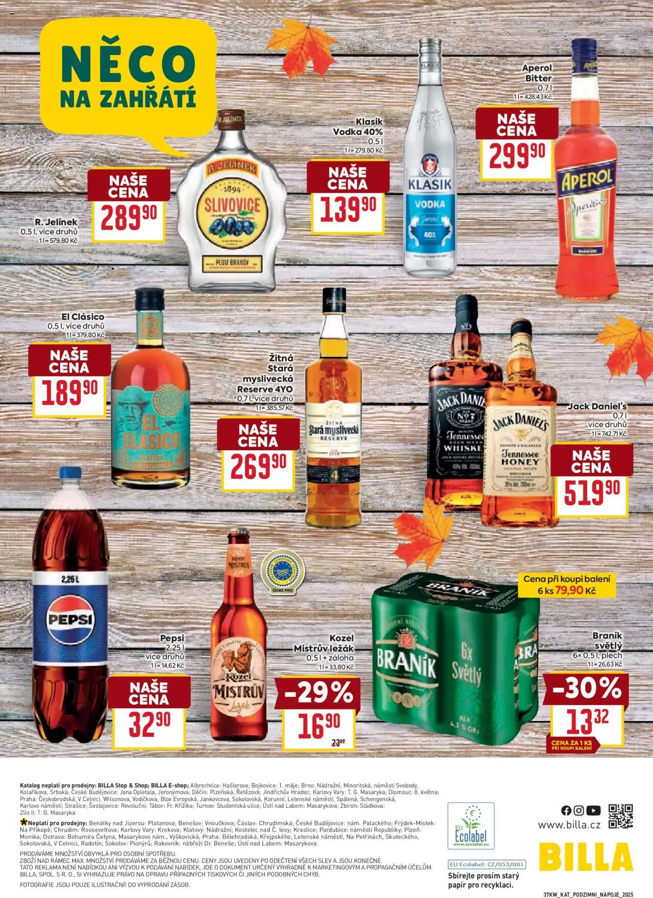 Billa leták - Podzimní nápoje od 10.09.2025 | Strana: 22 | Produkty: Pepsi, Brandy, Plech, Jack Daniel’s
