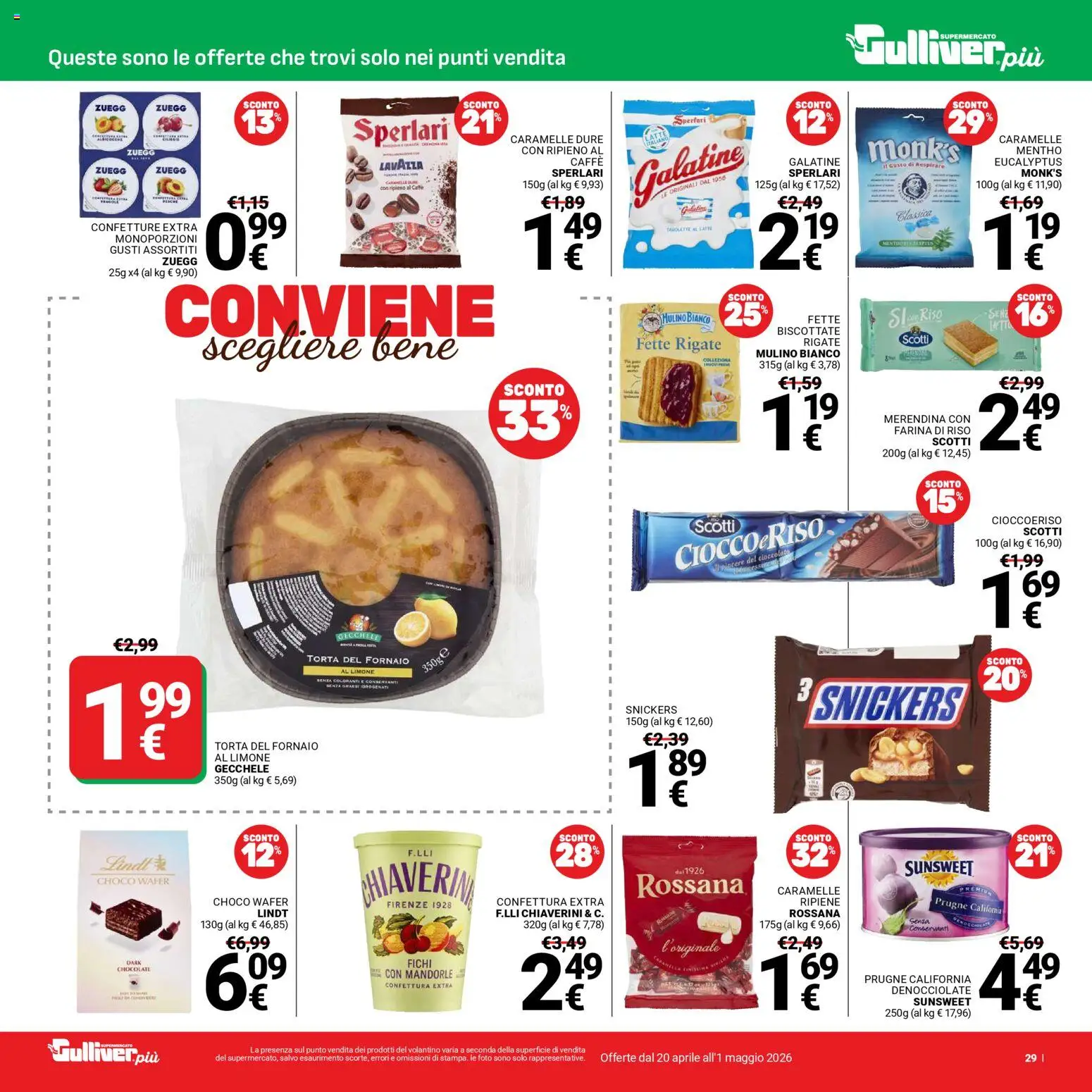 Volantino Gulliver del 20.04.2026 | Pagina: 29 | Prodotti: Caramelle, Limone, Mandorle, Lavazza