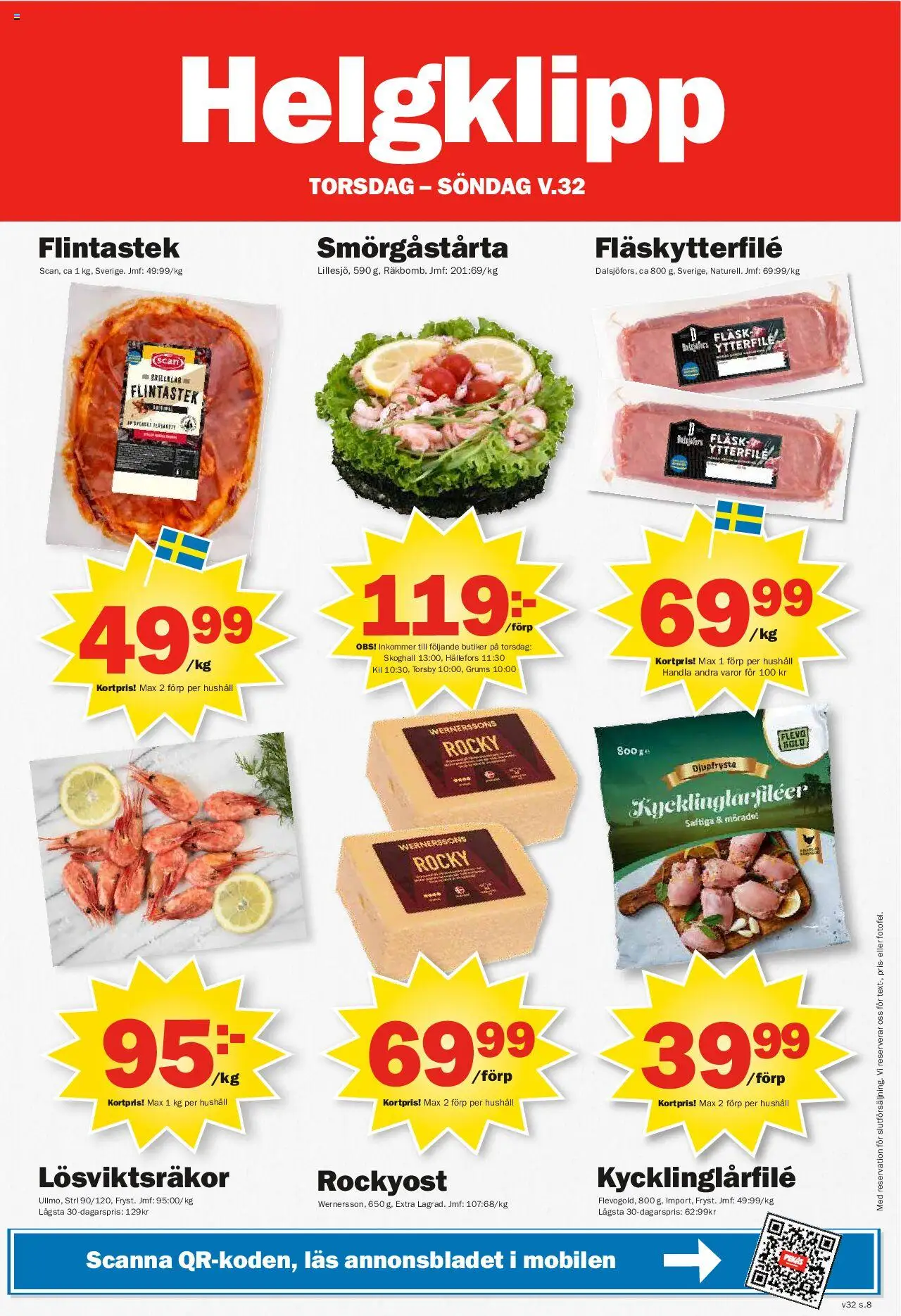 Pekås reklamblad aktuell från 04.08.2025 | Sida: 8 | Produkter: Fläskytterfilé, Fläsk