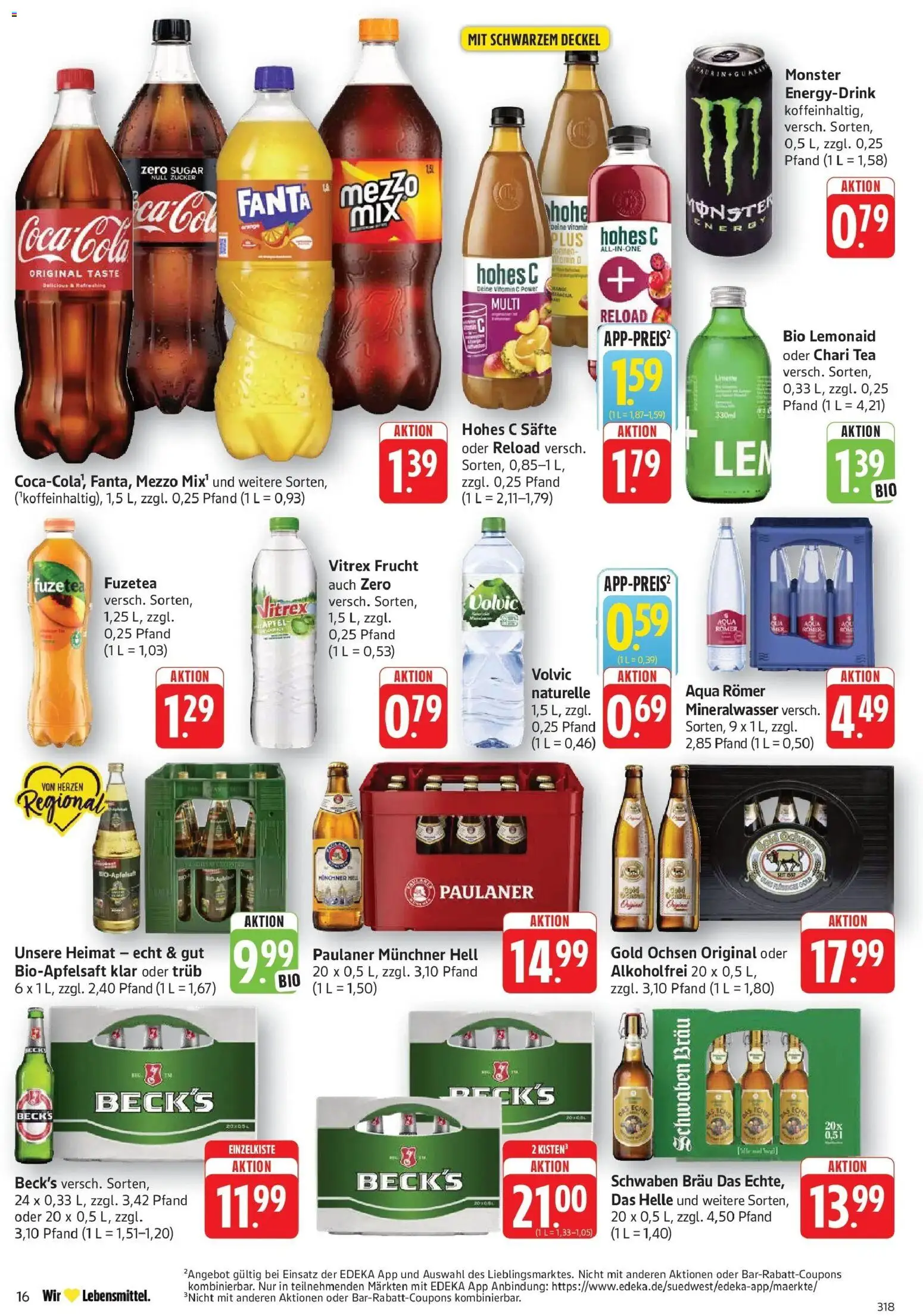 Edeka prospekt Geislingen	 – gültig ab 02.03.2026 | Seite: 16 | Produkte: Fanta, Monster, Zucker, Volvic