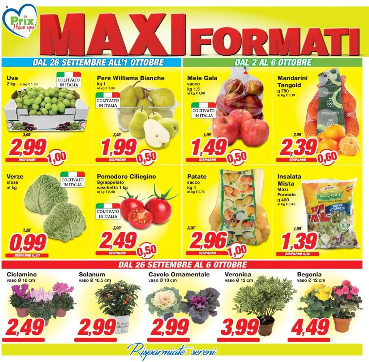 Volantino Prix del 26.09.2025 | Pagina: 6 | Prodotti: Mele, Cavolo, Vaso, Terra