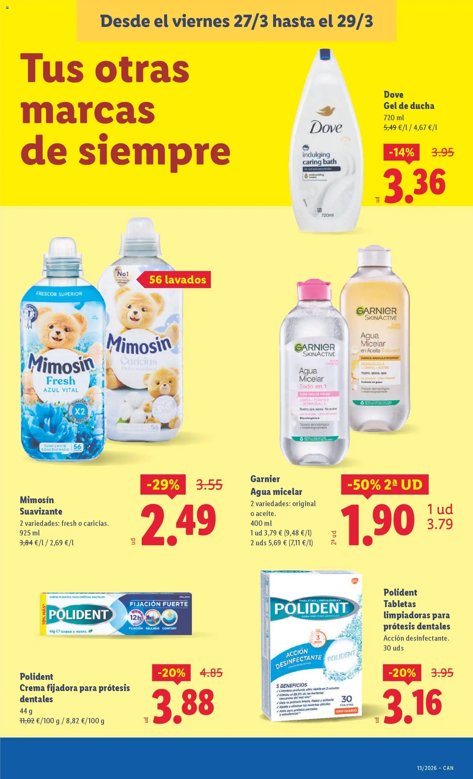 Lidl folleto │ válido desde el 23.03.2026 | Página: 29 | Productos: Agua micelar, Aceite, Crema, Suavizante
