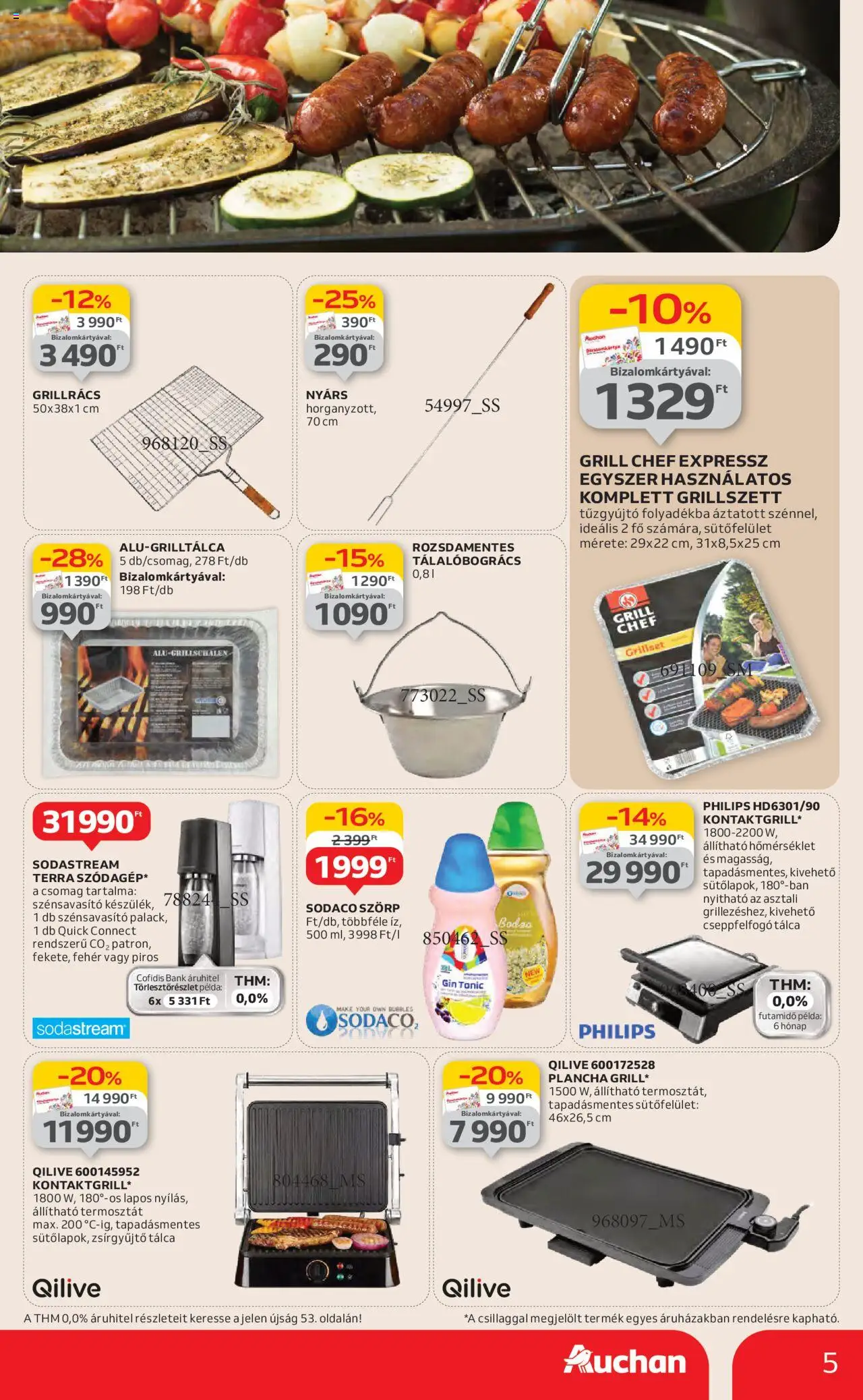 Auchan akciós ujság - amely érvényes a következő dátumtól: 26.06.2025 | Oldal: 5 | Termékek: Szörp, Tonic, Nyárs, Termosztát