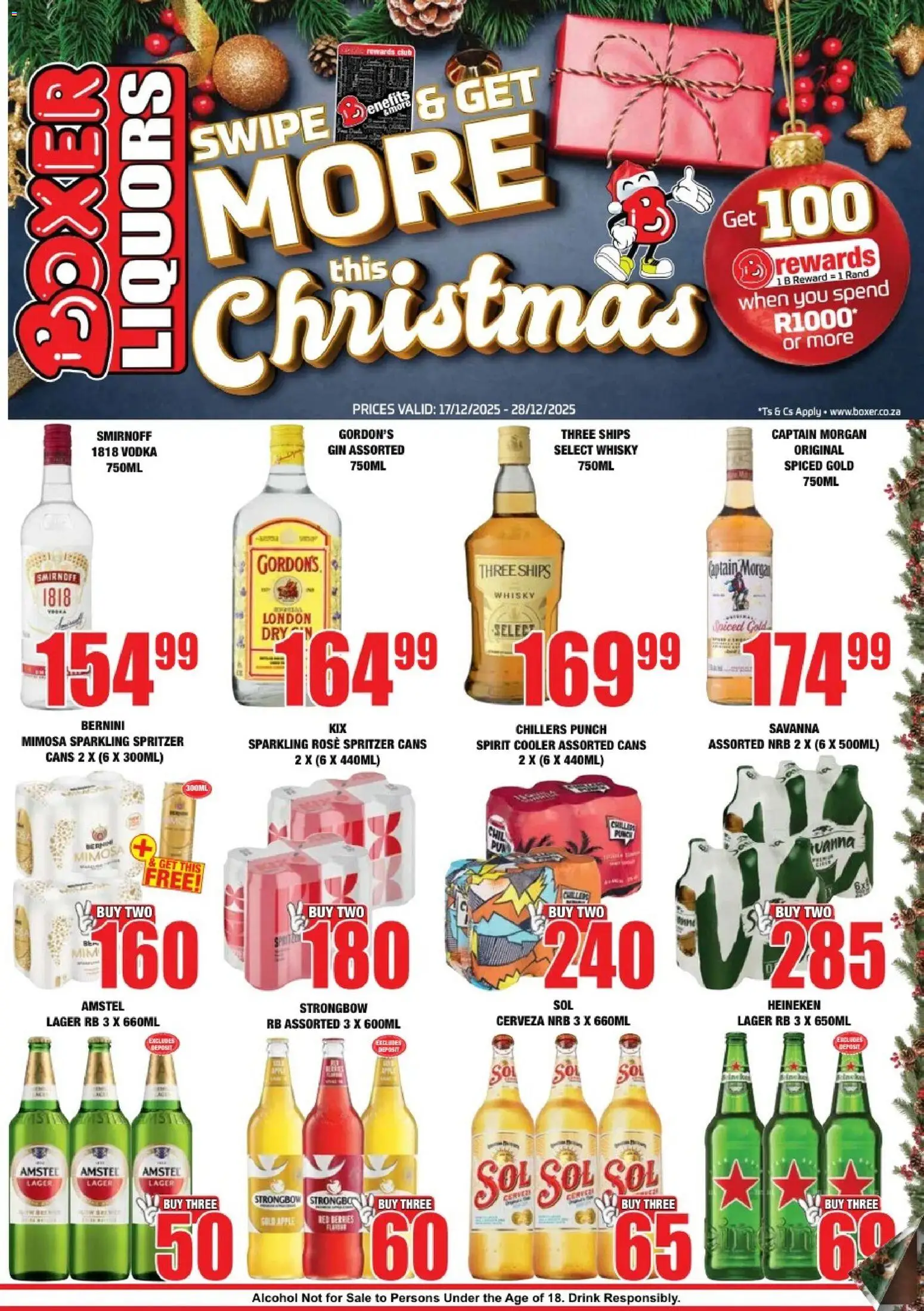 New Boxer catalogue – valid from 17.12.2025 | Page: 1 | Products: Cooler, Gin, Vodka