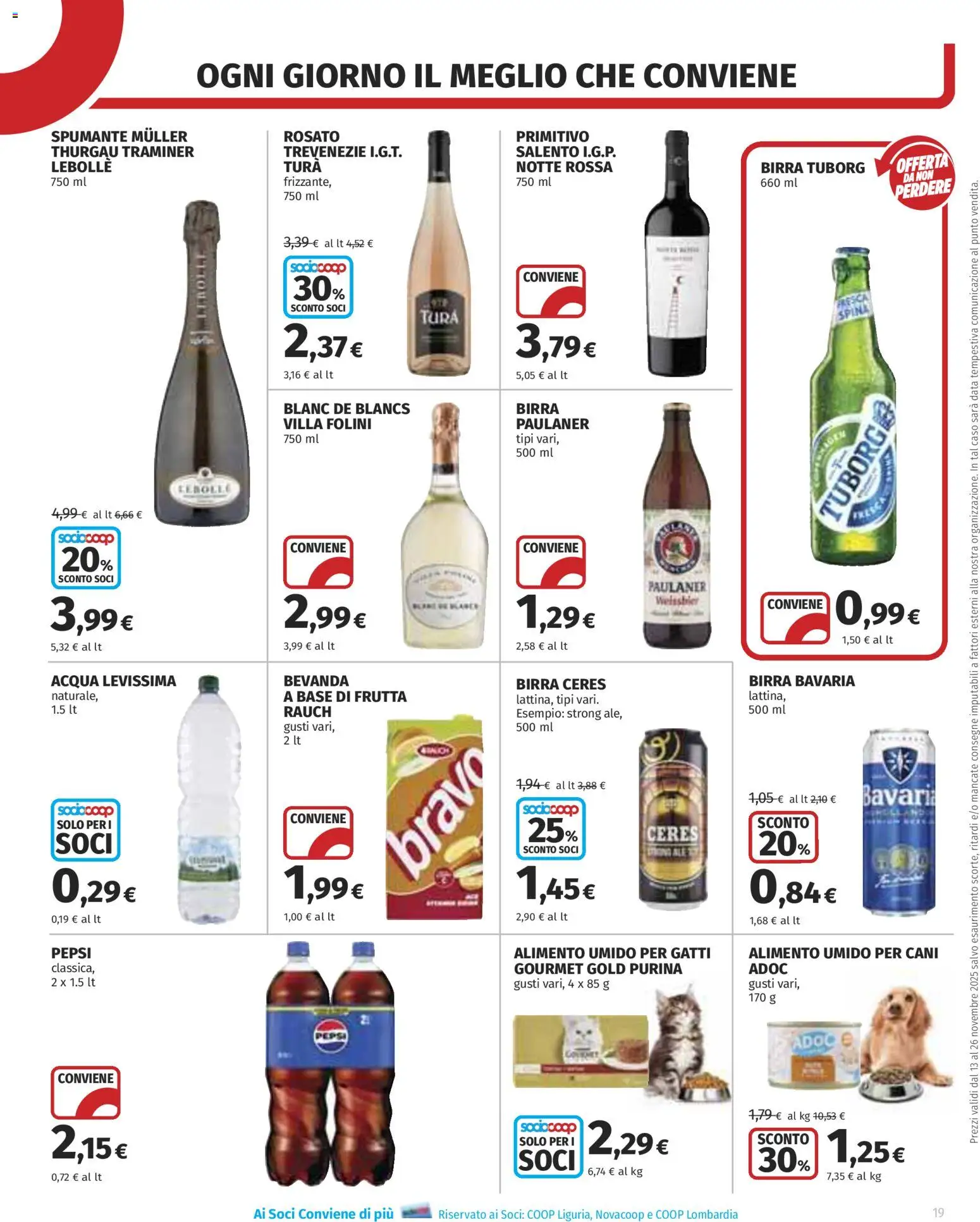 Volantino COOP del 13.11.2025 | Pagina: 19 | Prodotti: Acqua, Frutta, Spumante, Pepsi