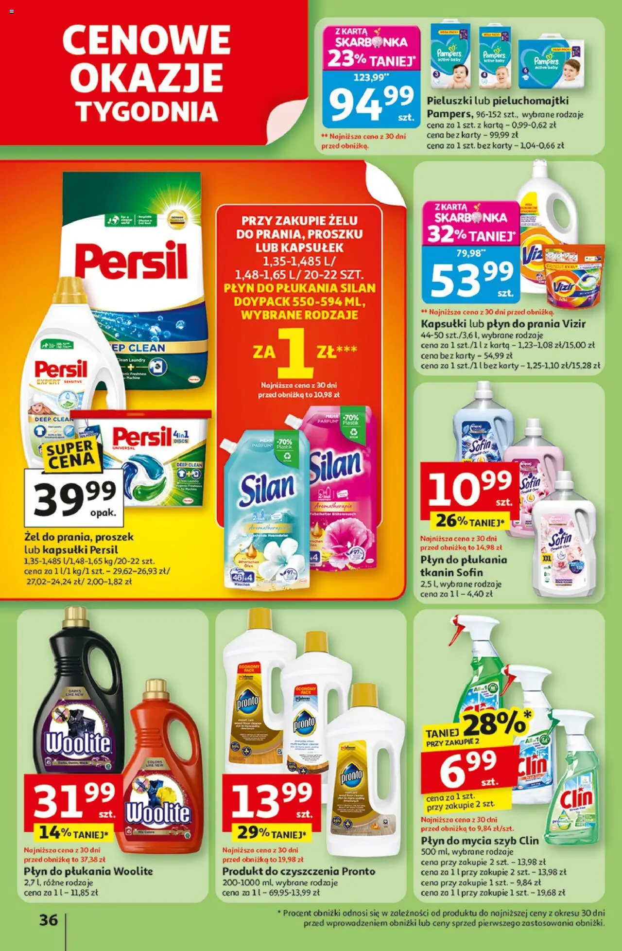 Auchan Gazetka - Pewność niskich cen Hipermarket od 07.08.2025 | Strona: 36 | Produkty: Karta, Płyn do mycia szyb, Persil, Pampers
