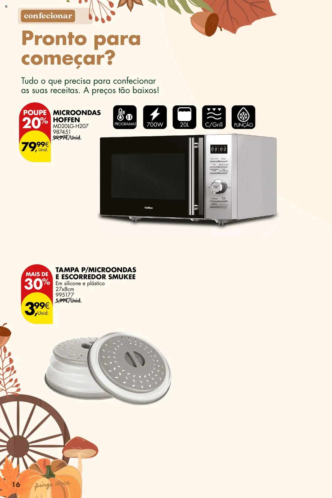Pingo Doce - Bazar Outono │ válido de 23.09.2025 | Página: 16 | Produtos: Escorredor, Microondas