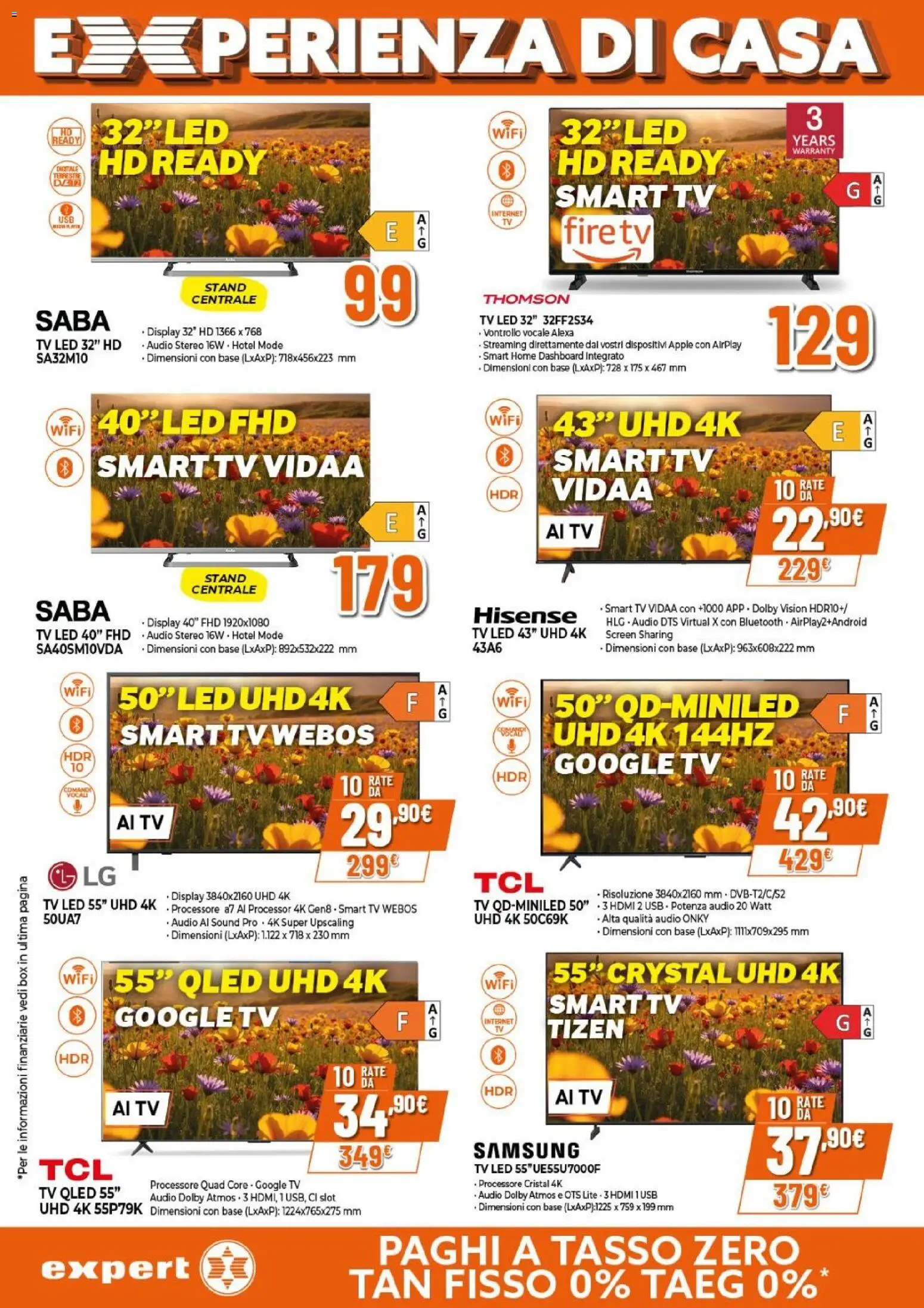 Volantino Expert del 09.04.2026 | Pagina: 14 | Prodotti: smart TV, Audio, USB, Samsung