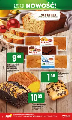 Pogląd oferty "POLOmarket Gazetka - Nowości" - ważna od 01.12.2025 | Strona: 2 | Produkty: Mango, Piekarnia, Bułka, Babka marmurkowa