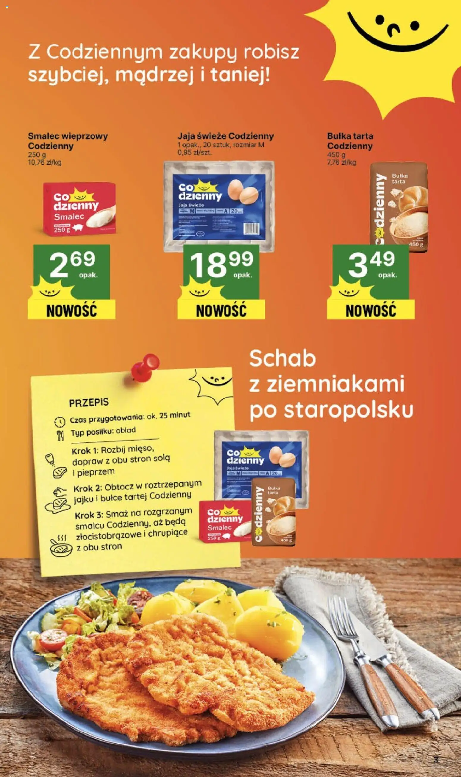 Delikatesy Centrum Gazetka od 06.11.2025 | Strona: 3 | Produkty: Schab, Bułka tarta, Bułka, Jaja