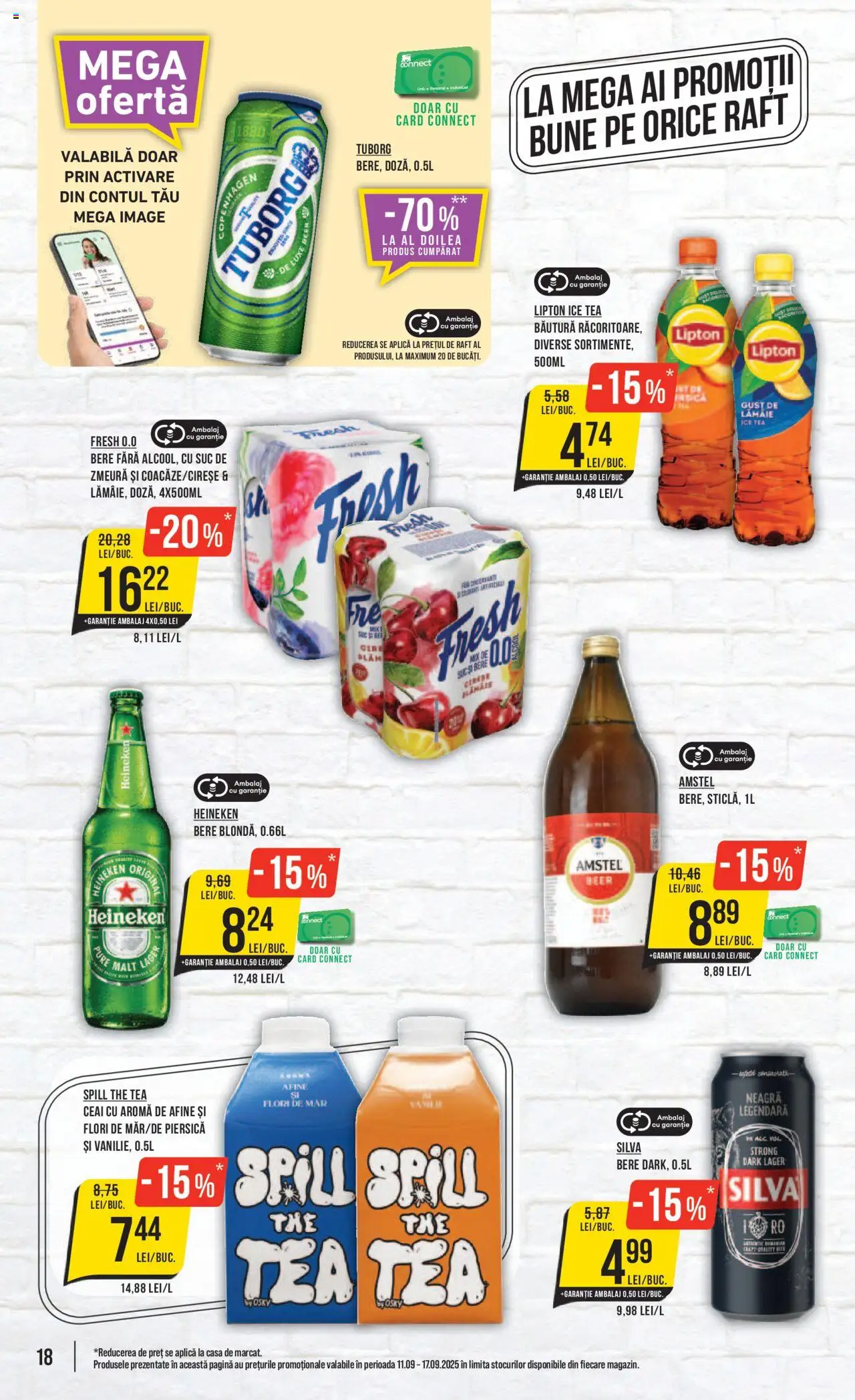 Noul catalog Mega Image – valabil de la 11.09.2025 | Pagină: 18 | Produse: Piersică, Raft, Bere, Lămâie
