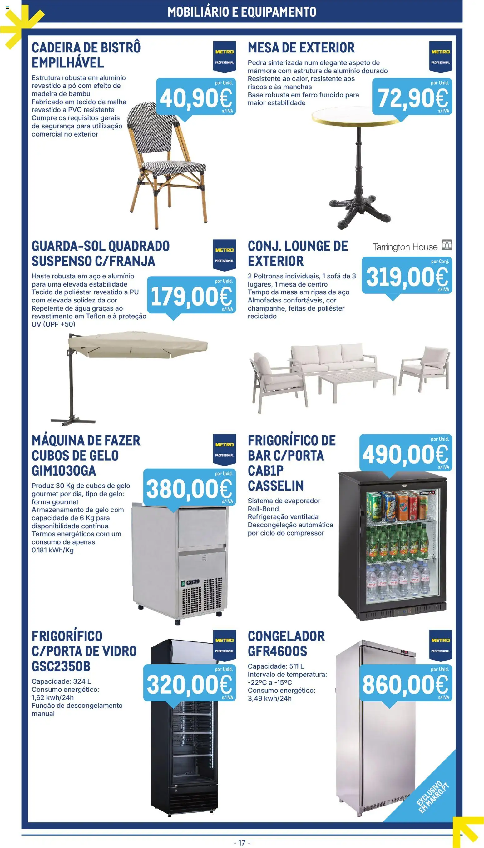 Makro folheto │ válido de 28.04.2026 | Página: 17 | Produtos: Agua, Frigorífico, Pó, Poltronas