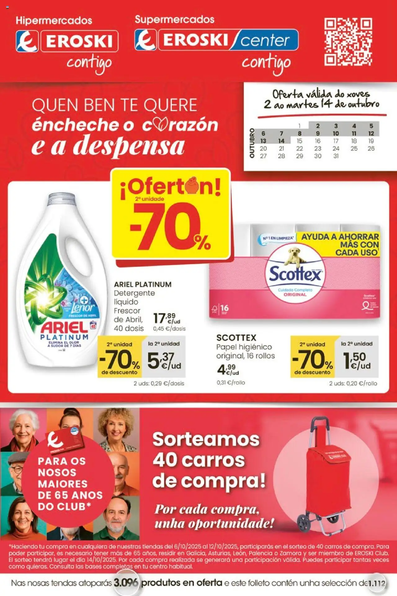 Eroski - Ofertón  │ válido desde el 02.10.2025 | Página: 1 | Productos: Detergente, Papel higienico, Té
