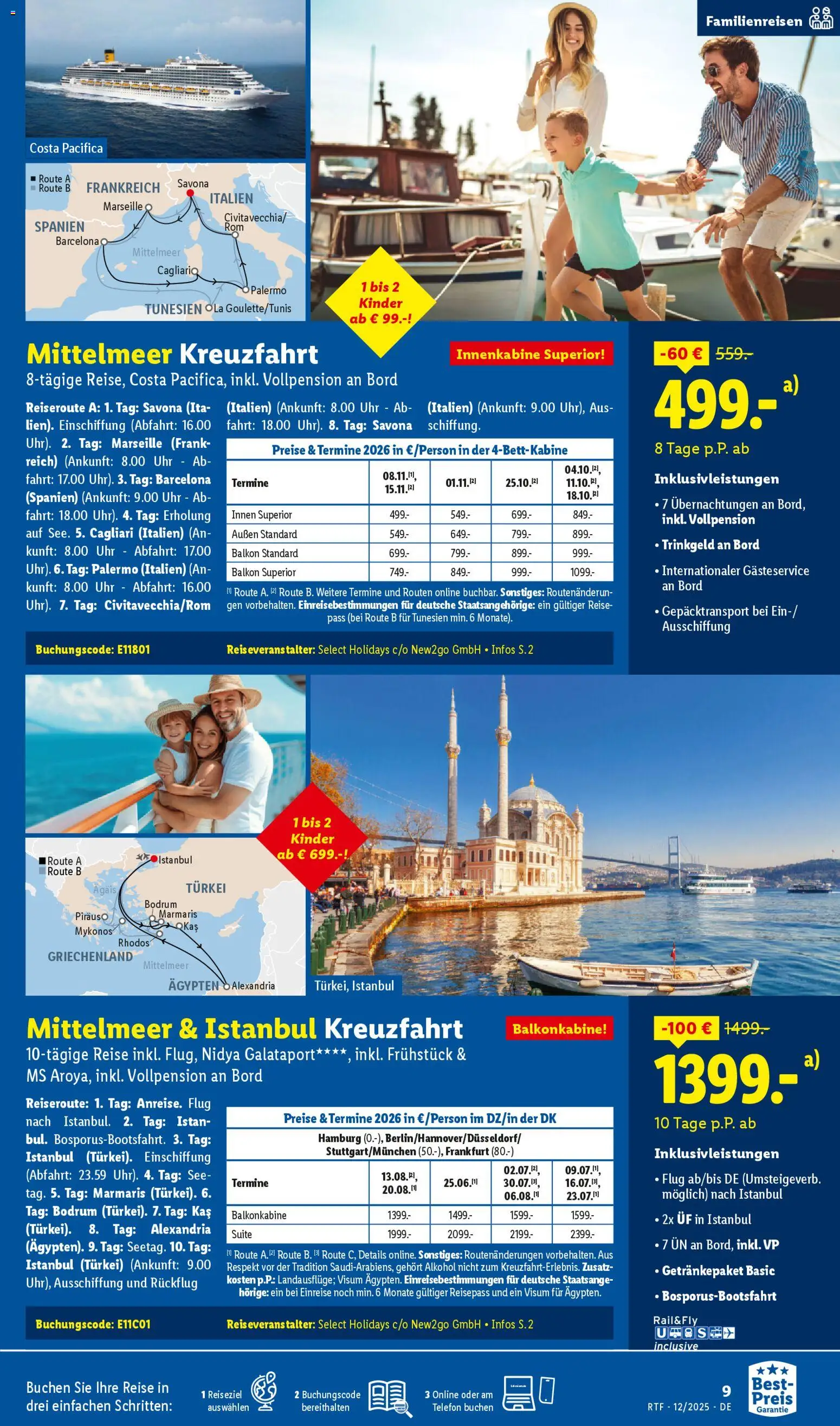 Lidl Reisen Dezember/Januar Reise-Highlights – gültig ab 12.12.2025 | Seite: 9 | Produkte: Telefon, Uhr