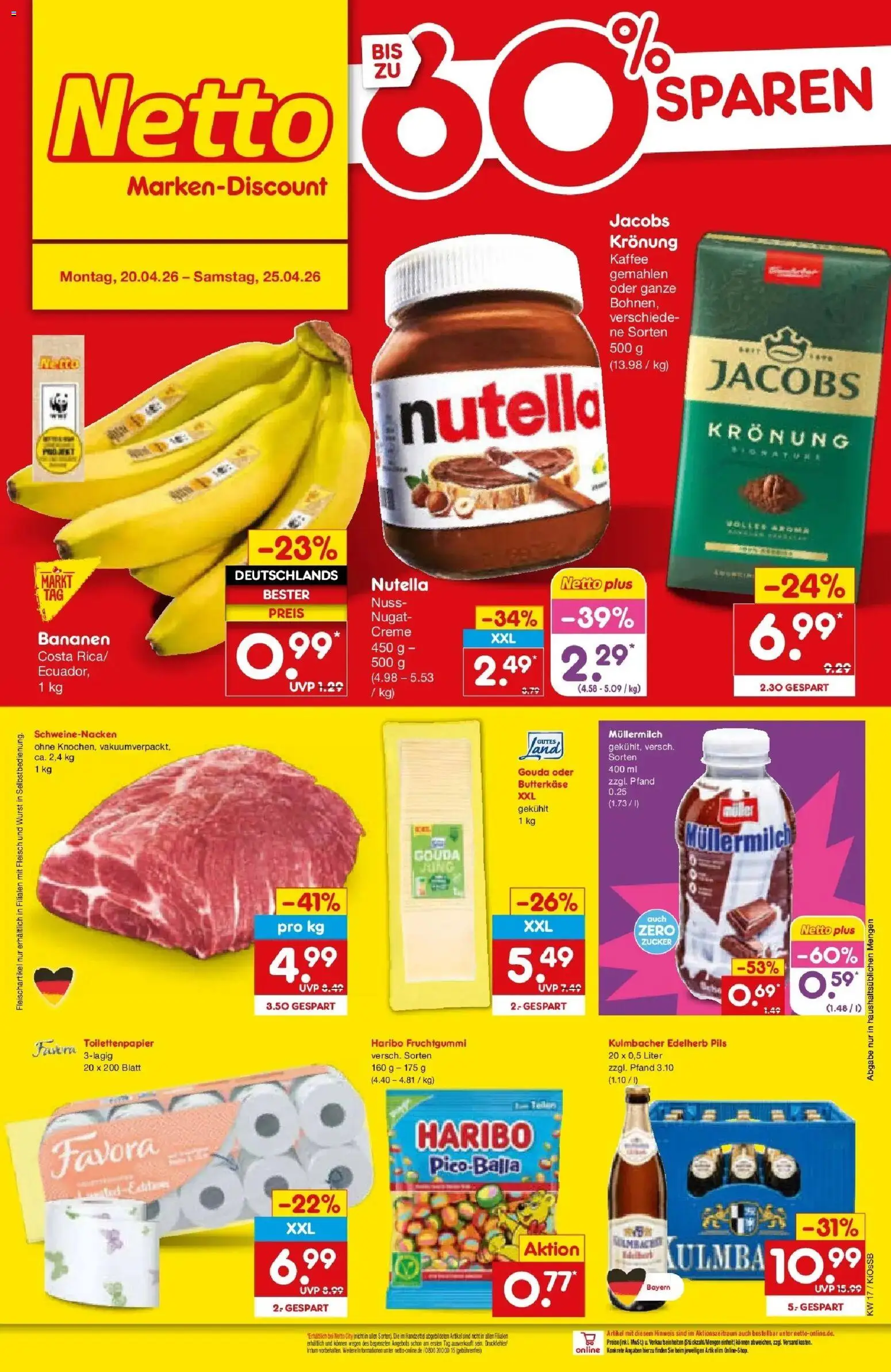 Netto Marken-Discount Prospekt Oberhaid	 – gültig ab 20.04.2026 | Seite: 57 | Produkte: Haribo, Kaffee, Bananen, Zucker