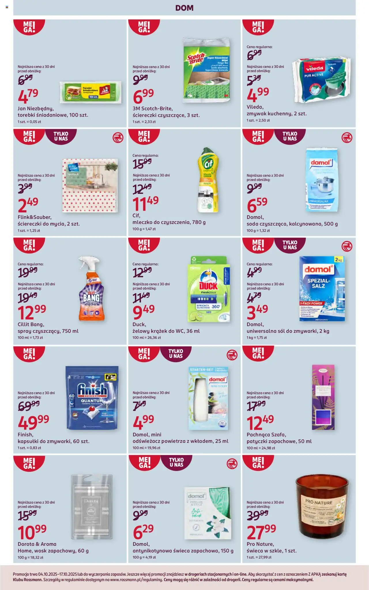 Rossmann Gazetka od 04.10.2025 | Strona: 4 | Produkty: Odświeżacz powietrza, Finish, Torebki, Sól