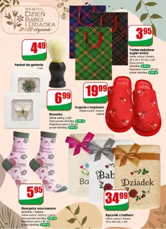 Pogląd oferty "Kapcie z napisem, różne wzory i kolory 1 para" - ważna od 14.01.2026 | Strona: 20 | Produkty: Pędzel, Skarpety, Kapcie, Torba