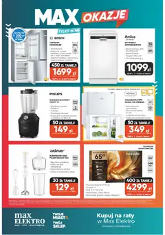 Pogląd oferty "Max elektro gazetka" - ważna od 28.04.2026 | Strona: 12 | Produkty: Dzbanek, Telewizor, Blender, Blender kielichowy