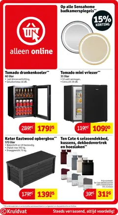 Keter Eastwood opbergbox**, 570 liter, • Waterdicht en UV bestendig., • Zitplek max 350 kg., • Draaggewicht 75 kg. - Voorbeeld van een folder van Kruidvat, geldig van 07.04.2026 | Pagina: 92 | Producten: Avocado, Vriezer, Box, Mango