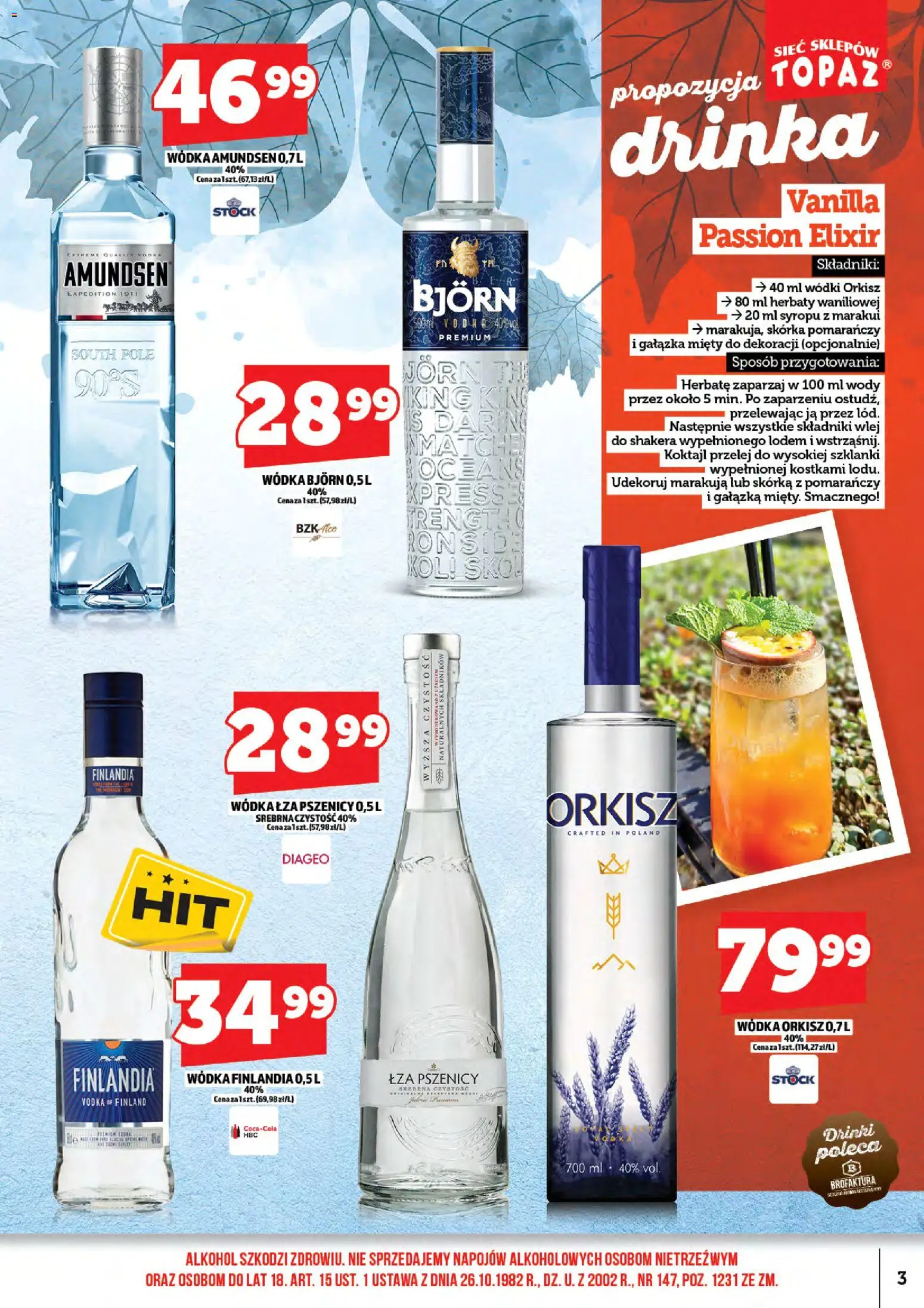 Topaz Gazetka alkoholowa od 17.11.2025 | Strona: 5 | Produkty: Vodka, Szklanki, Alkohol, Wódka