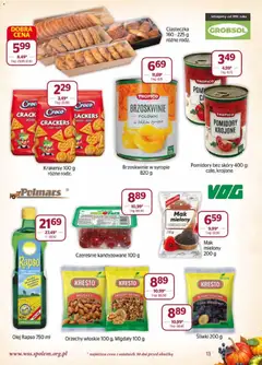 Pogląd oferty "Społem Gazetka" - ważna od 01.11.2025 | Strona: 13 | Produkty: Krakersy, Pomidory, Brzoskwinie, Ciasteczka