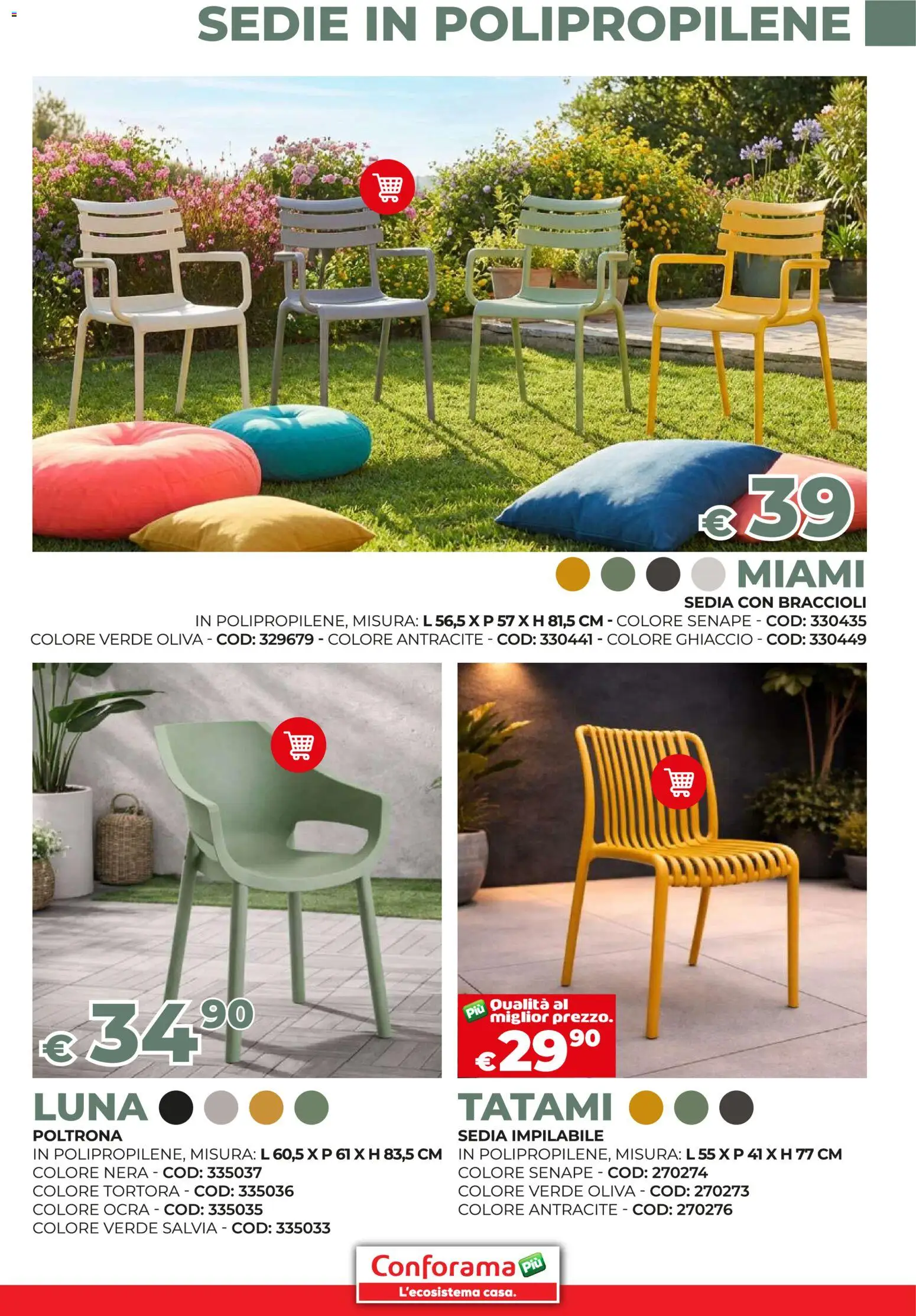 Volantino Conforama del 19.03.2026 | Pagina: 67 | Prodotti: Braccioli, Senape, Poltrona, Sedia