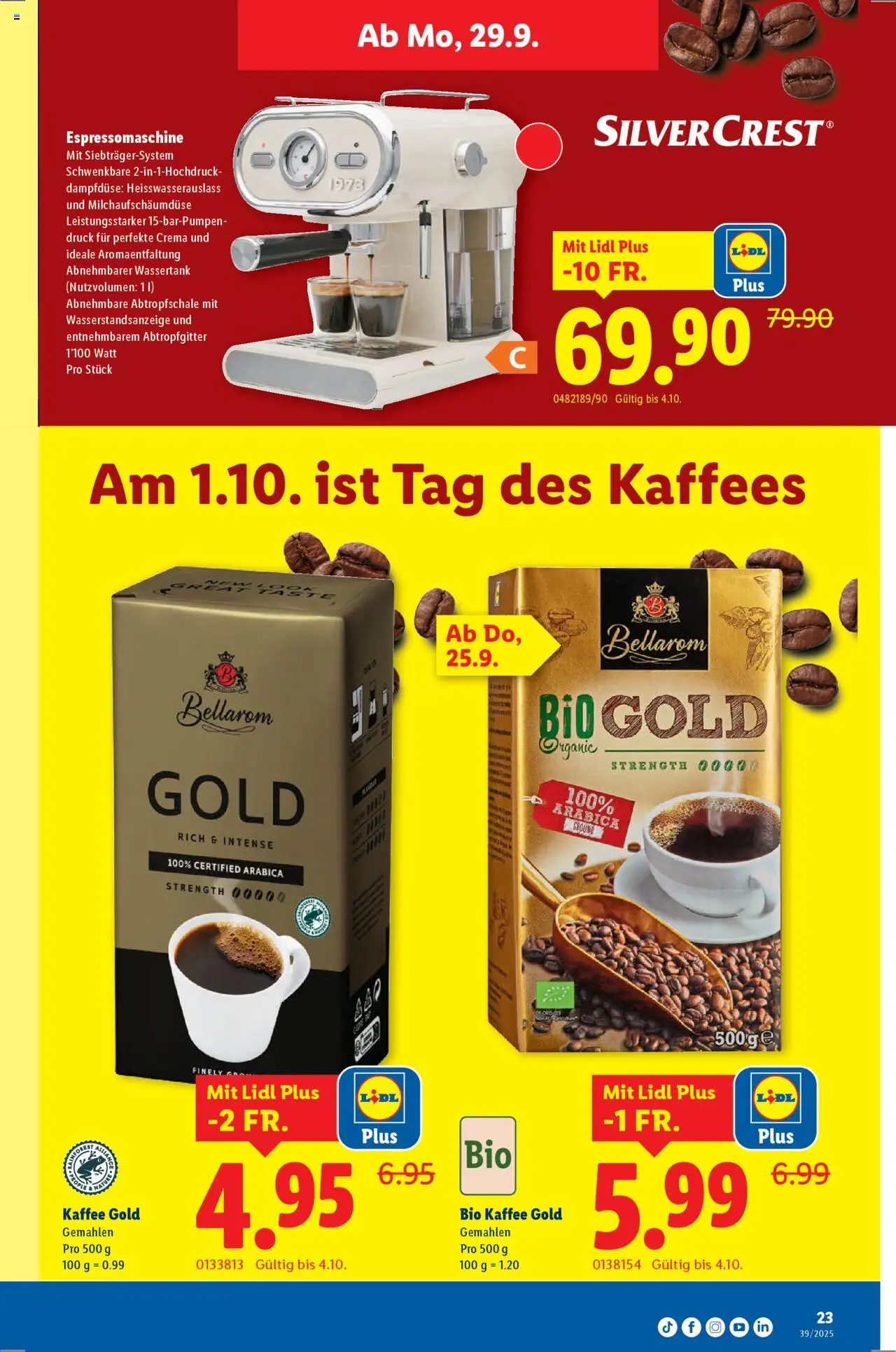Lidl Aktionen – gültig ab 25.09.2025 | Seite: 23 | Produkte: Kaffee