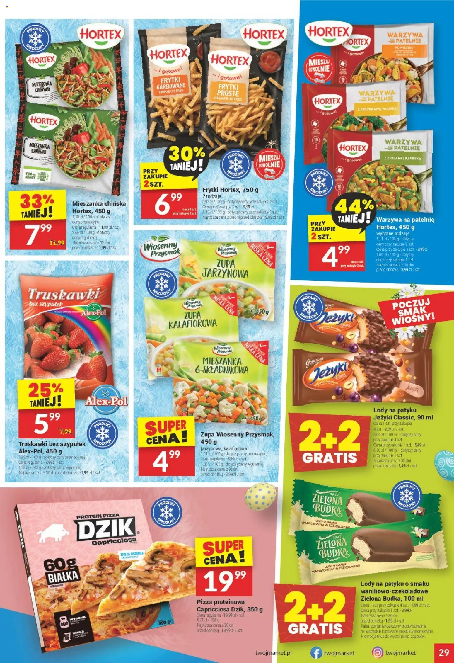 Twój Market gazetka od 18.03.2026 | Strona: 29 | Produkty: Warzywa na patelnie, Papryka, Pizza, Truskawki
