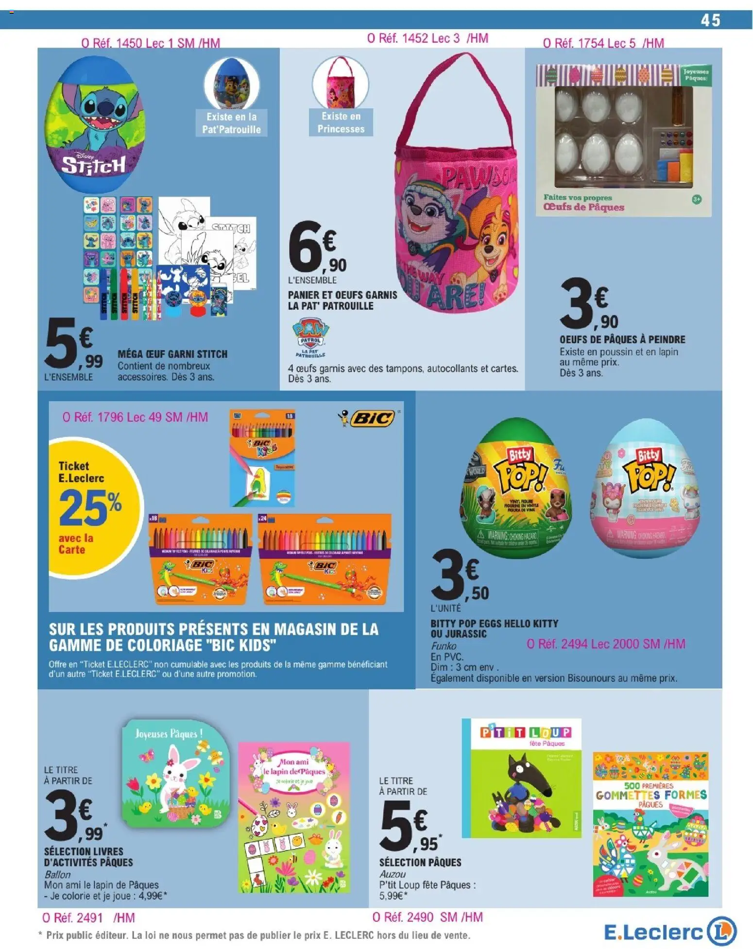 {H1} | Page: 45 | Produits: Autocollants, Lapin, Panier, Œufs