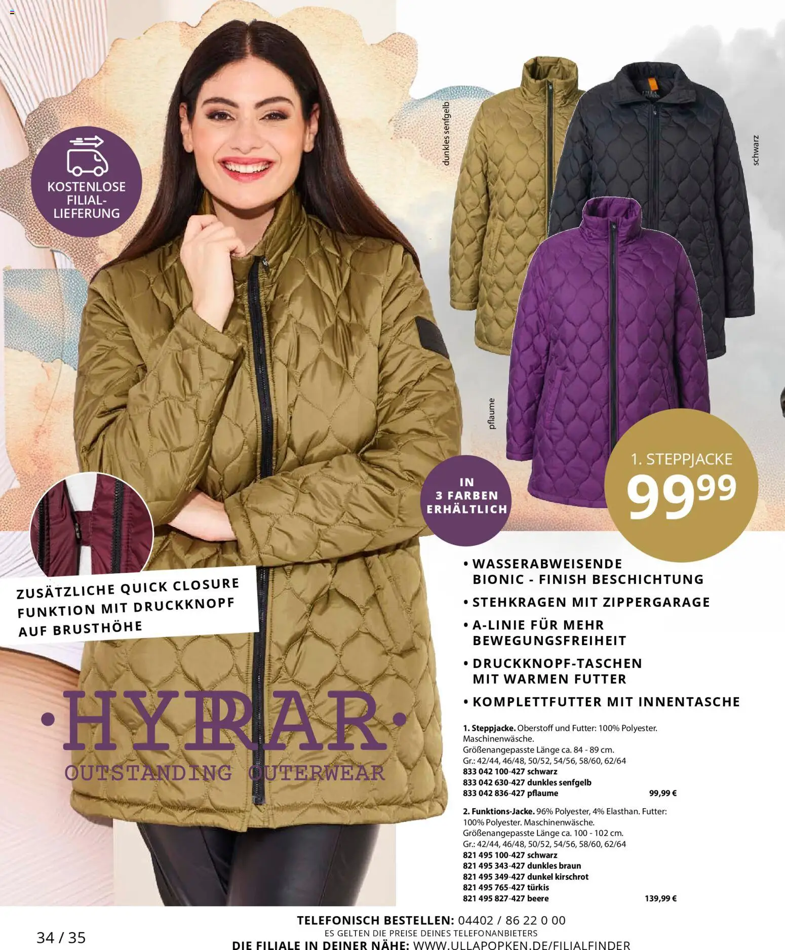 Ulla Popken Prospekt 	 – gültig ab 01.11.2025 | Seite: 34 | Produkte: Steppjacke, Finish