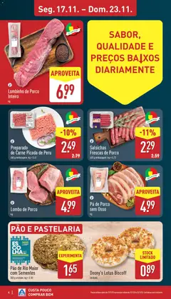 Pré-visualização Aldi folheto válido de 17.11.2025 | Página: 4 | Produtos: Peru, Carne picada, Lombo, Pão