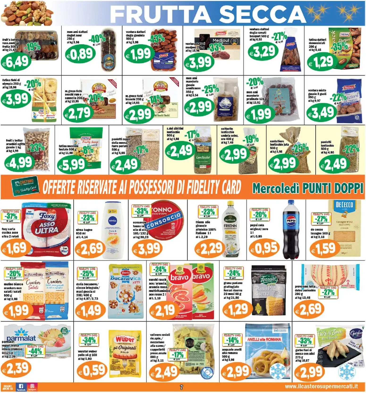 Volantino Il Castoro del 16.12.2025 | Pagina: 7 | Prodotti: Olio, Mandorle, Crackers, Farro