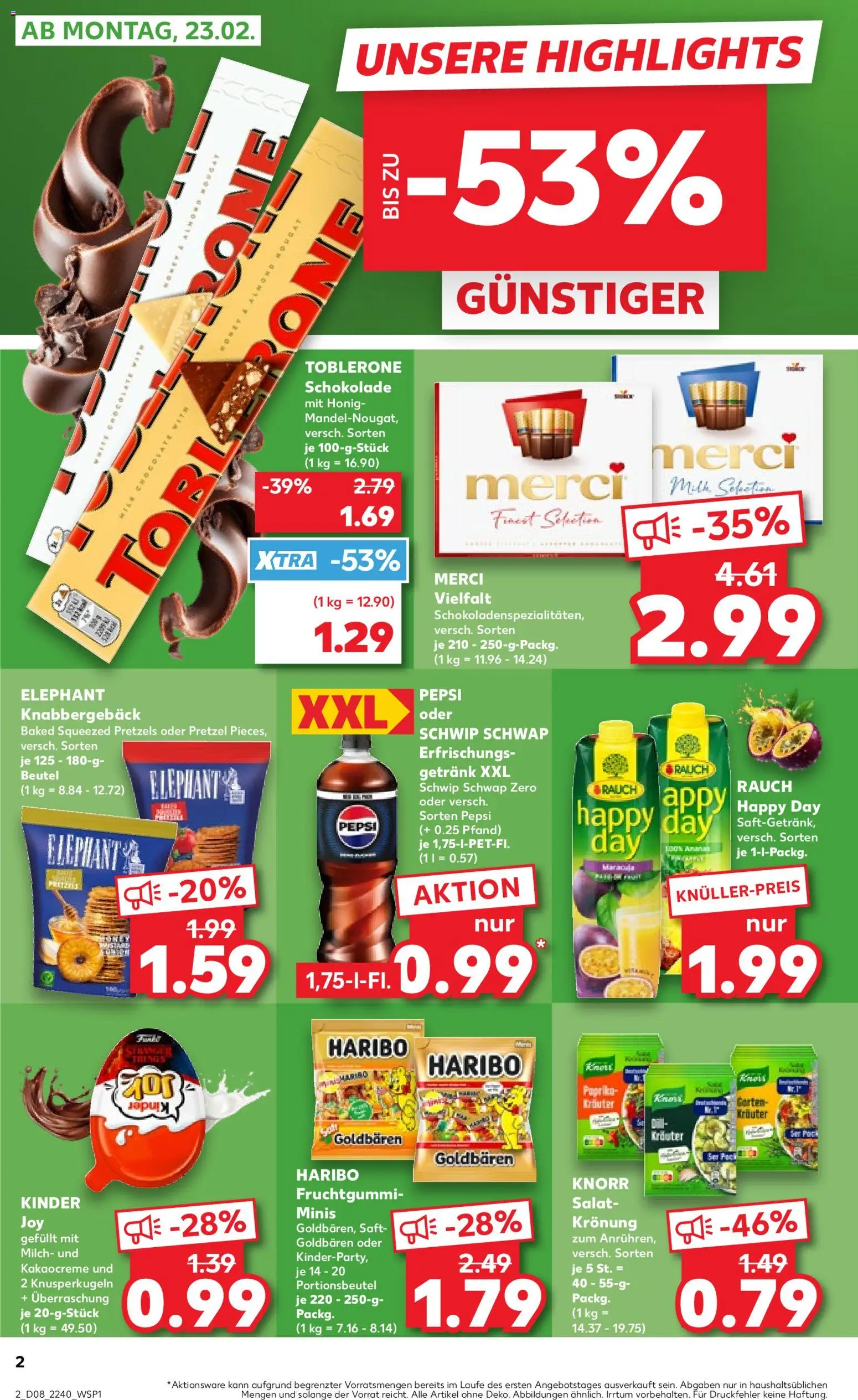 Kaufland prospekt Speyer	 – gültig ab 22.02.2026 | Seite: 2 | Produkte: Knorr, Paprika, Pepsi, Saft