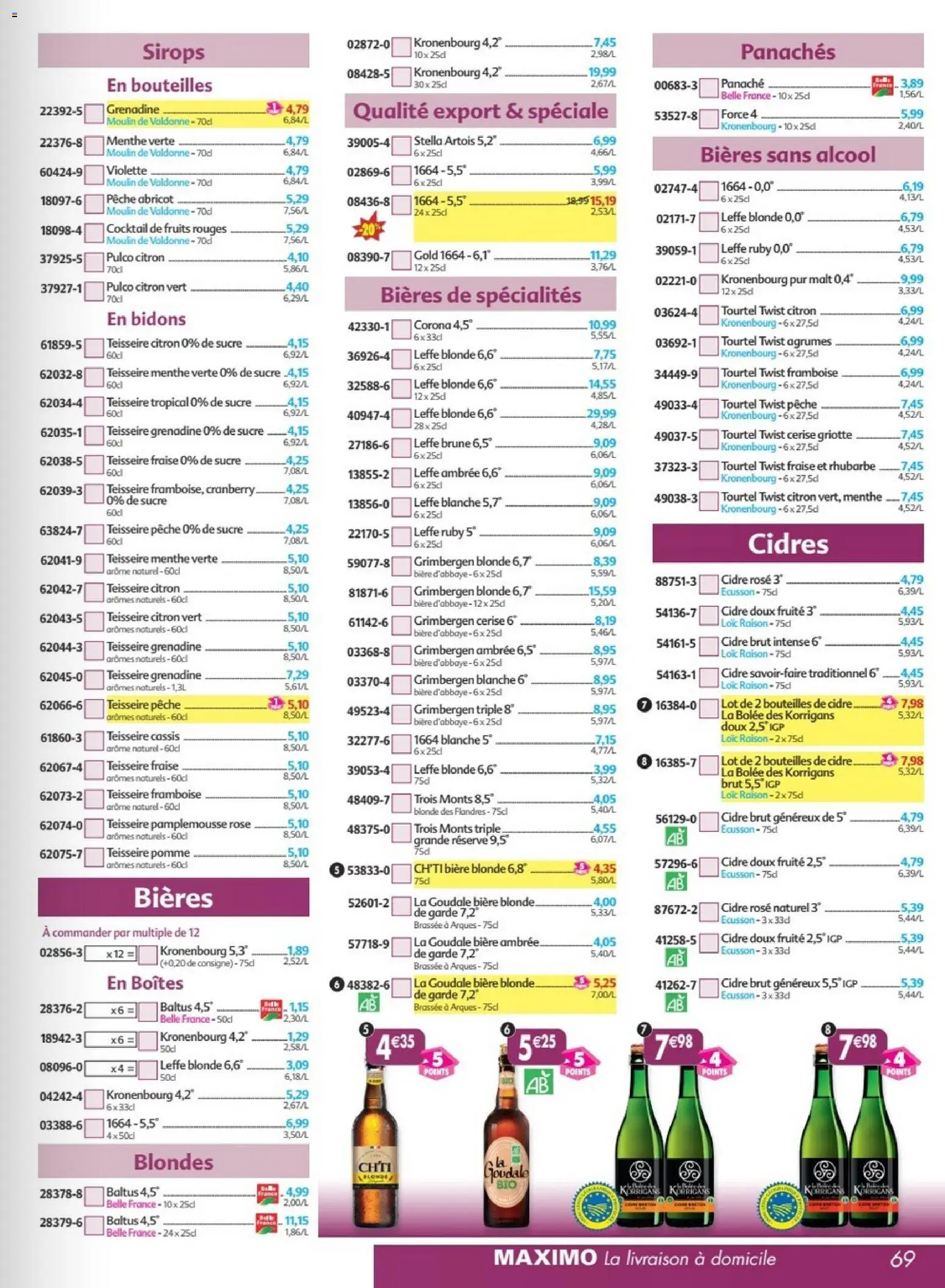 {H1} | Page: 69 | Produits: Goudale, Alcool, Citron vert, Pamplemousse