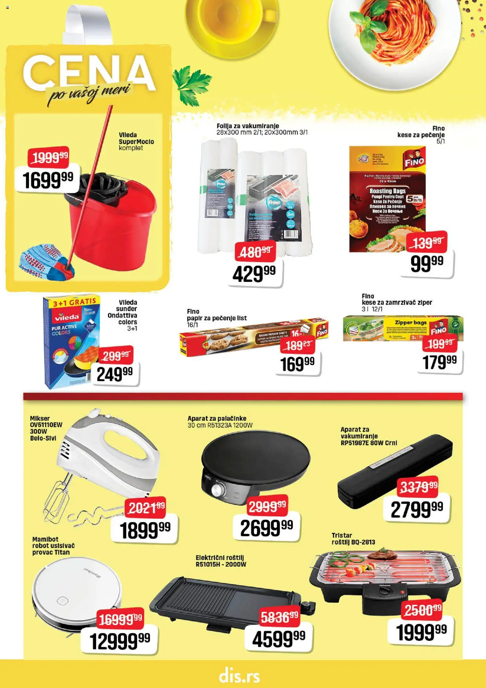Super DIS katalog - važi od 23.04.2026 | Strana: 20 | Proizvode: Robot, Papir za pečenje, Vileda, Palačinke