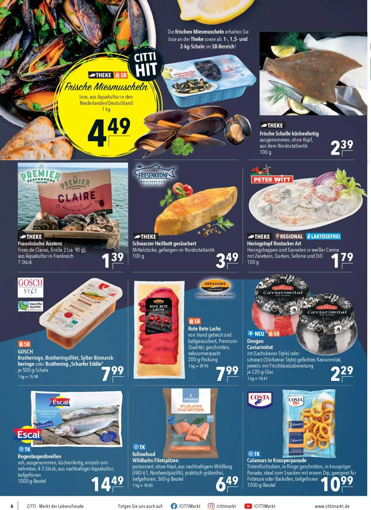 CITTI Markt Prospekt 	 – gültig ab 08.10.2025 | Seite: 6 | Produkte: Garnelen, Creme, Lachs, Fritteuse