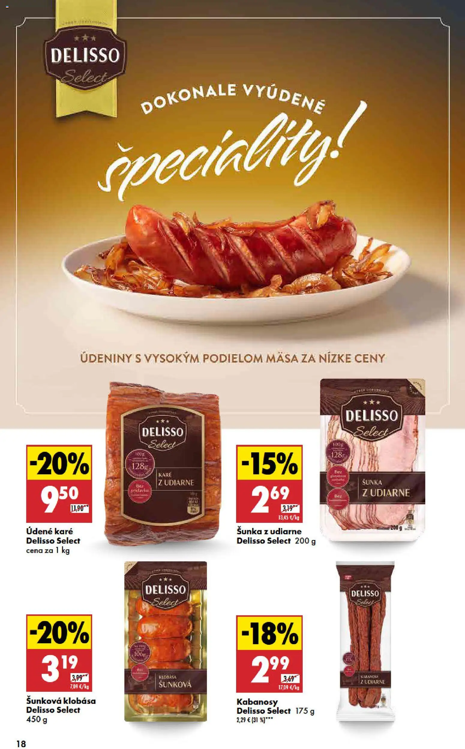 Nové Biedronka akcie – leták je platný od 06.11.2025 | Strana: 18 | Produkty: Šunka, Klobása