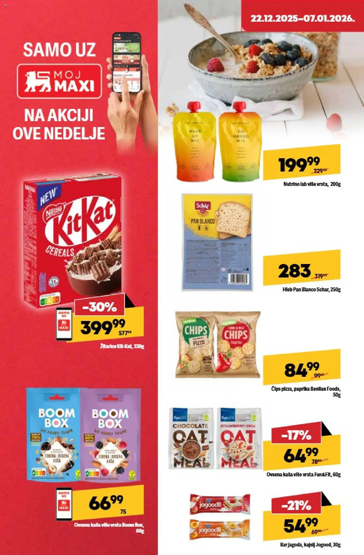 Maxi katalog - važi od 22.12.2025 | Strana: 46 | Proizvode: Žitarice, Čips, Ovsena kaša, Mango