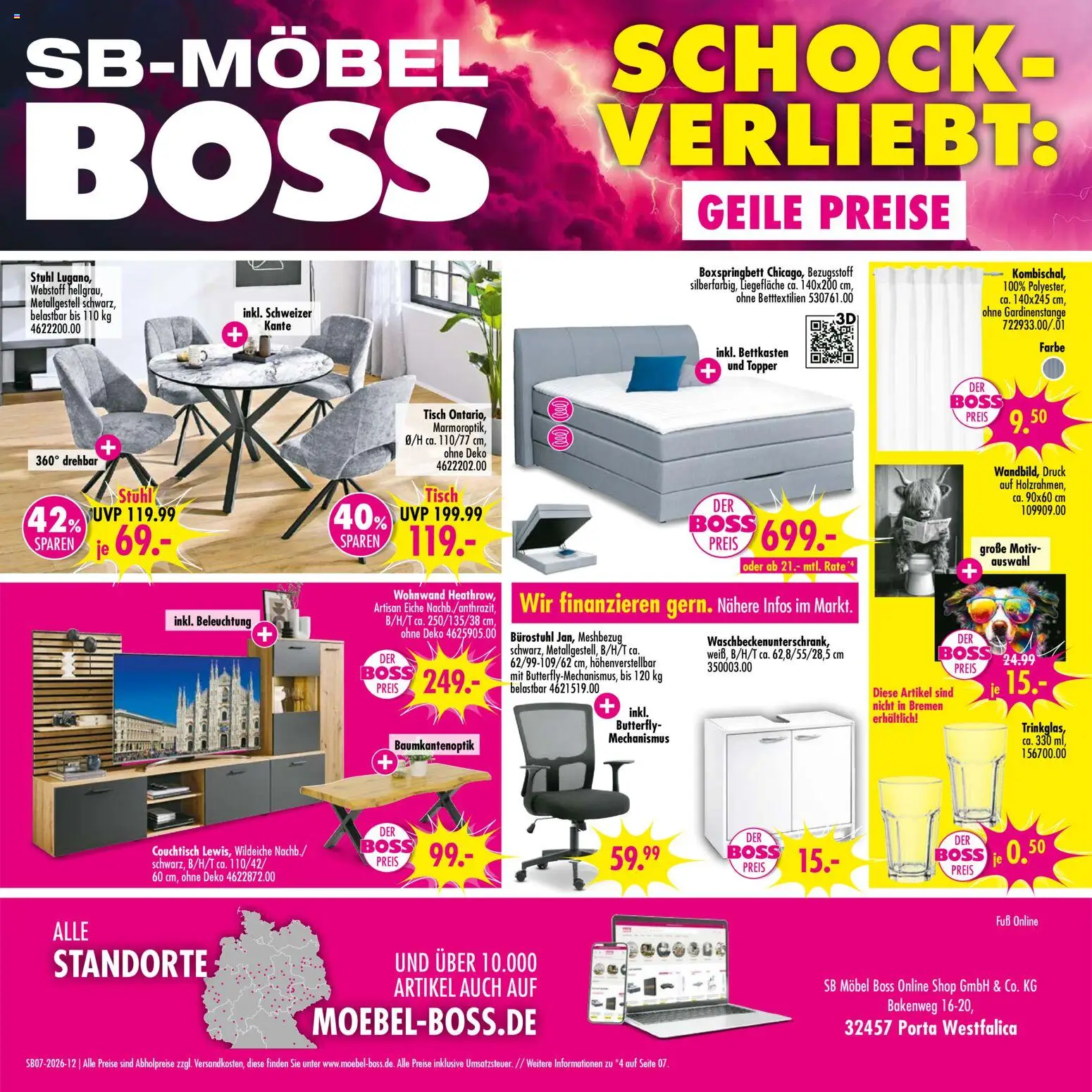 SB Möbel Boss Prospekt 	 – gültig ab 07.02.2026 | Seite: 12