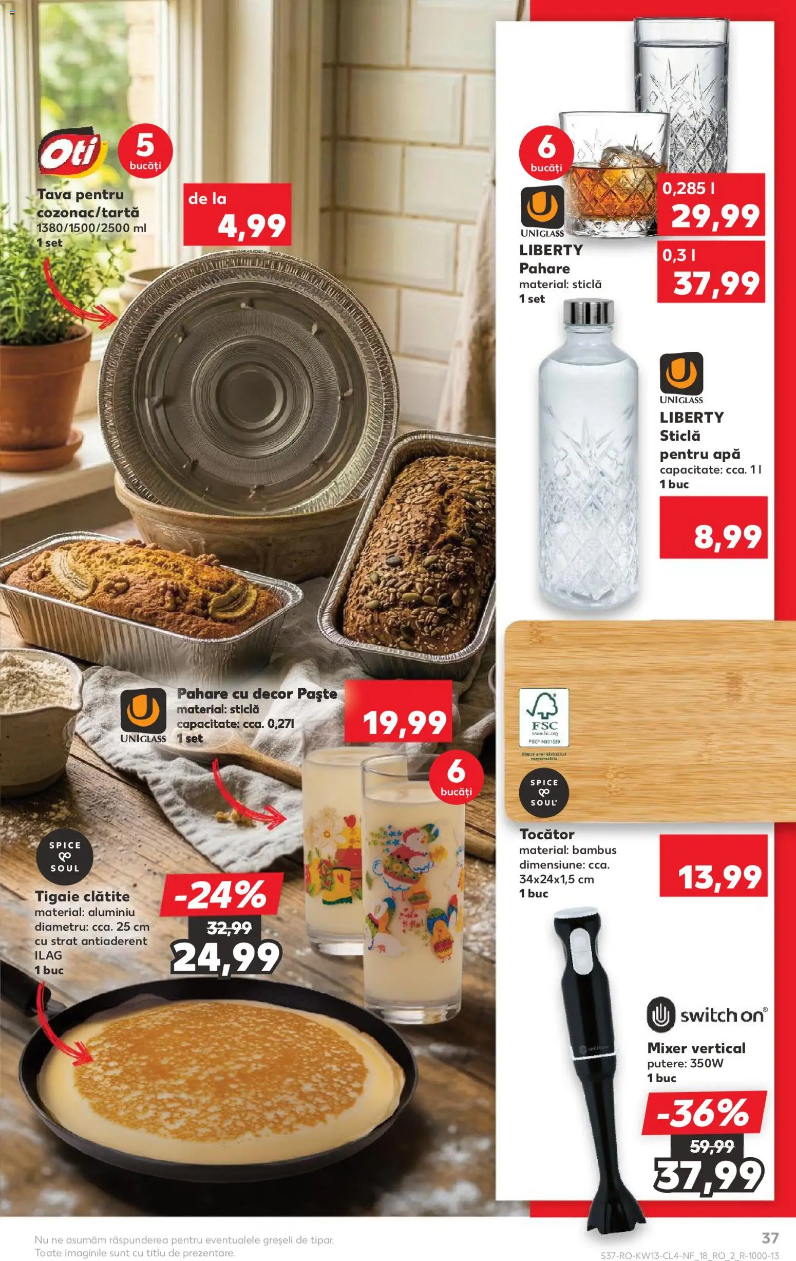 Noul catalog Kaufland – valabil de la 25.03.2026 | Pagină: 37 | Produse: Blender, Pahare, Tigaie, Apă